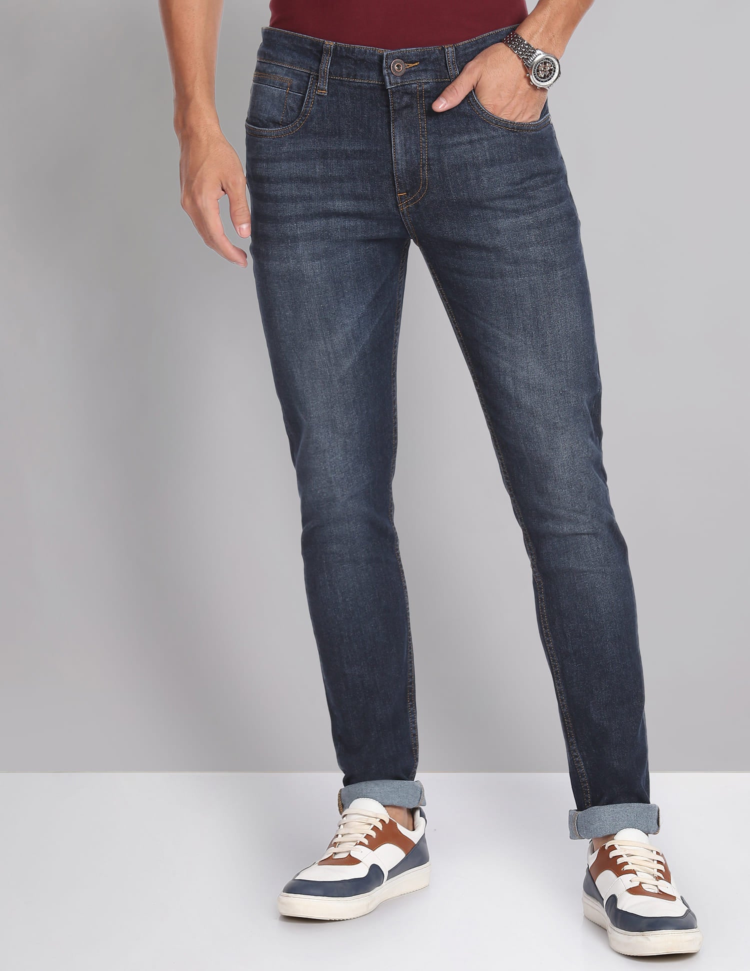 Skinny Fit Dark Wash Jeans