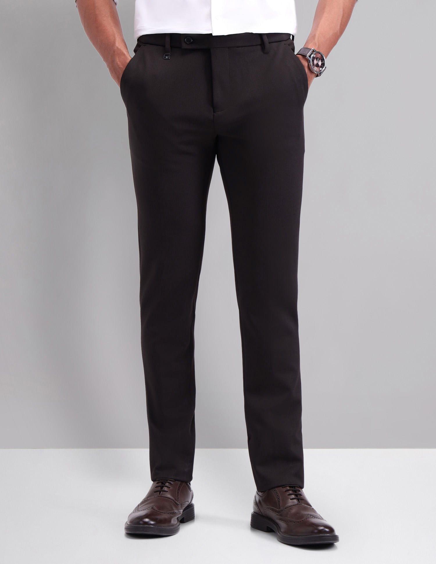 Office Classic Regular Fit Solid Trousers