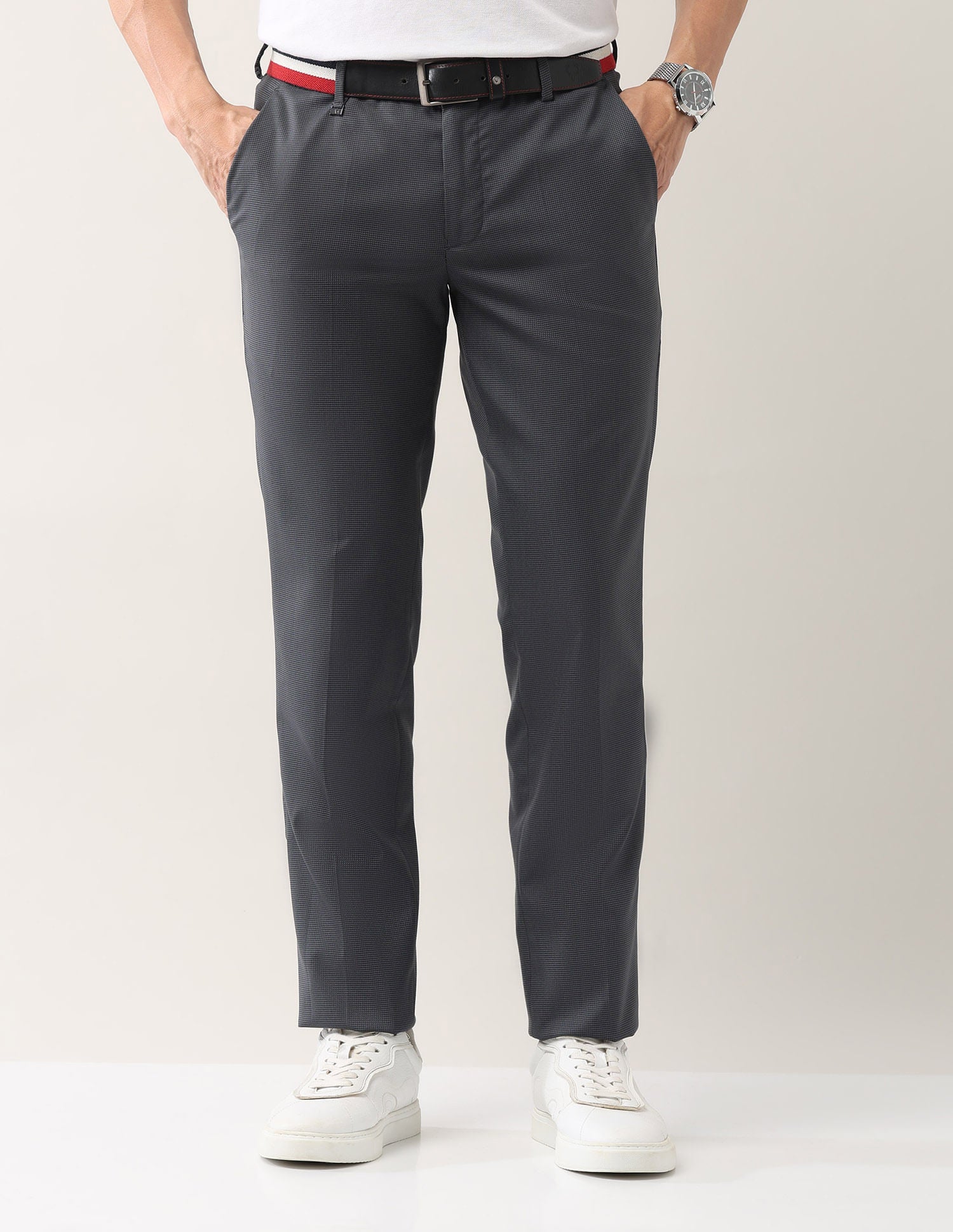 Everyday Wear Slim Fit Smart Flex Formal Trousers
