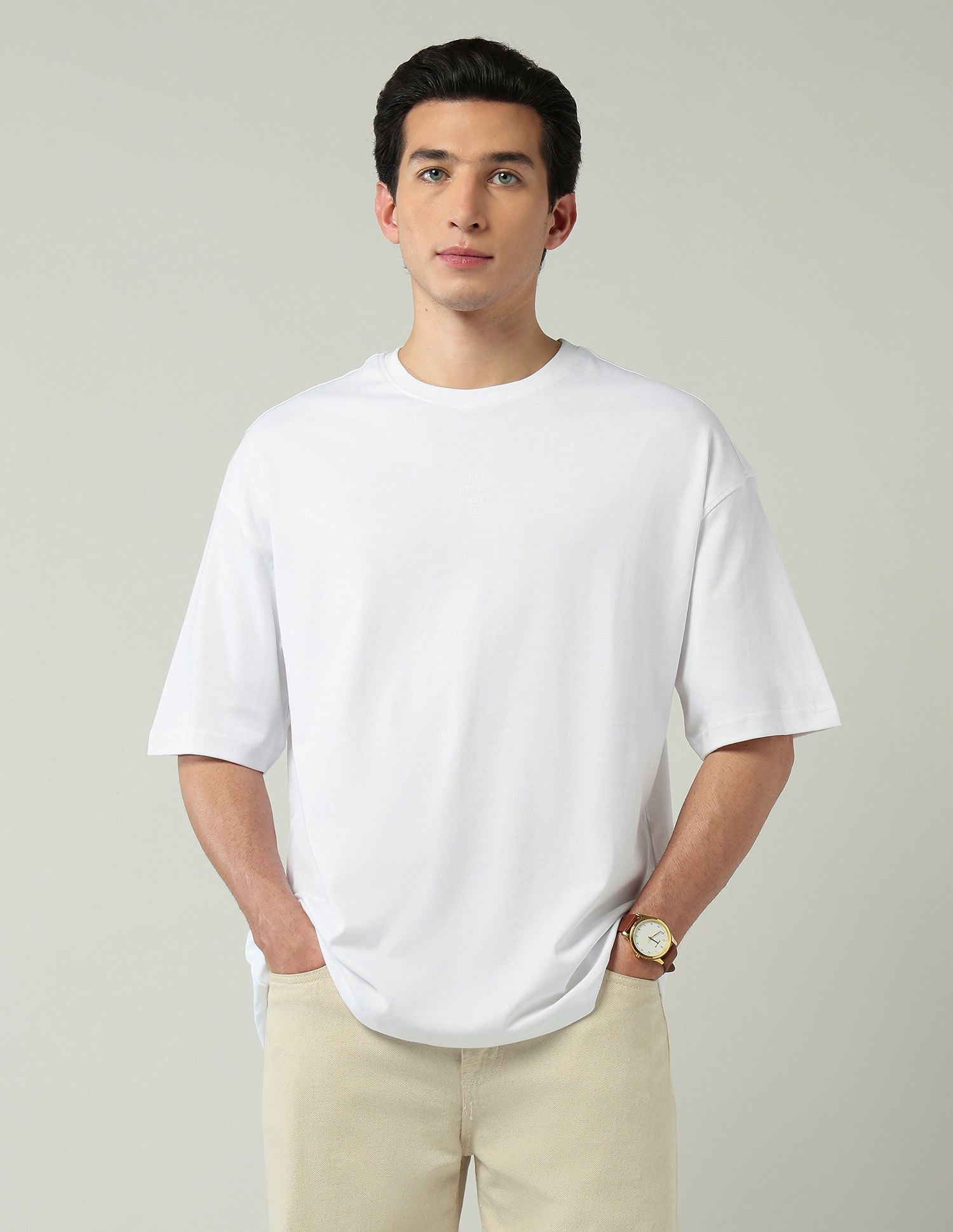 Street-Style Oversized Fit Solid T-Shirt