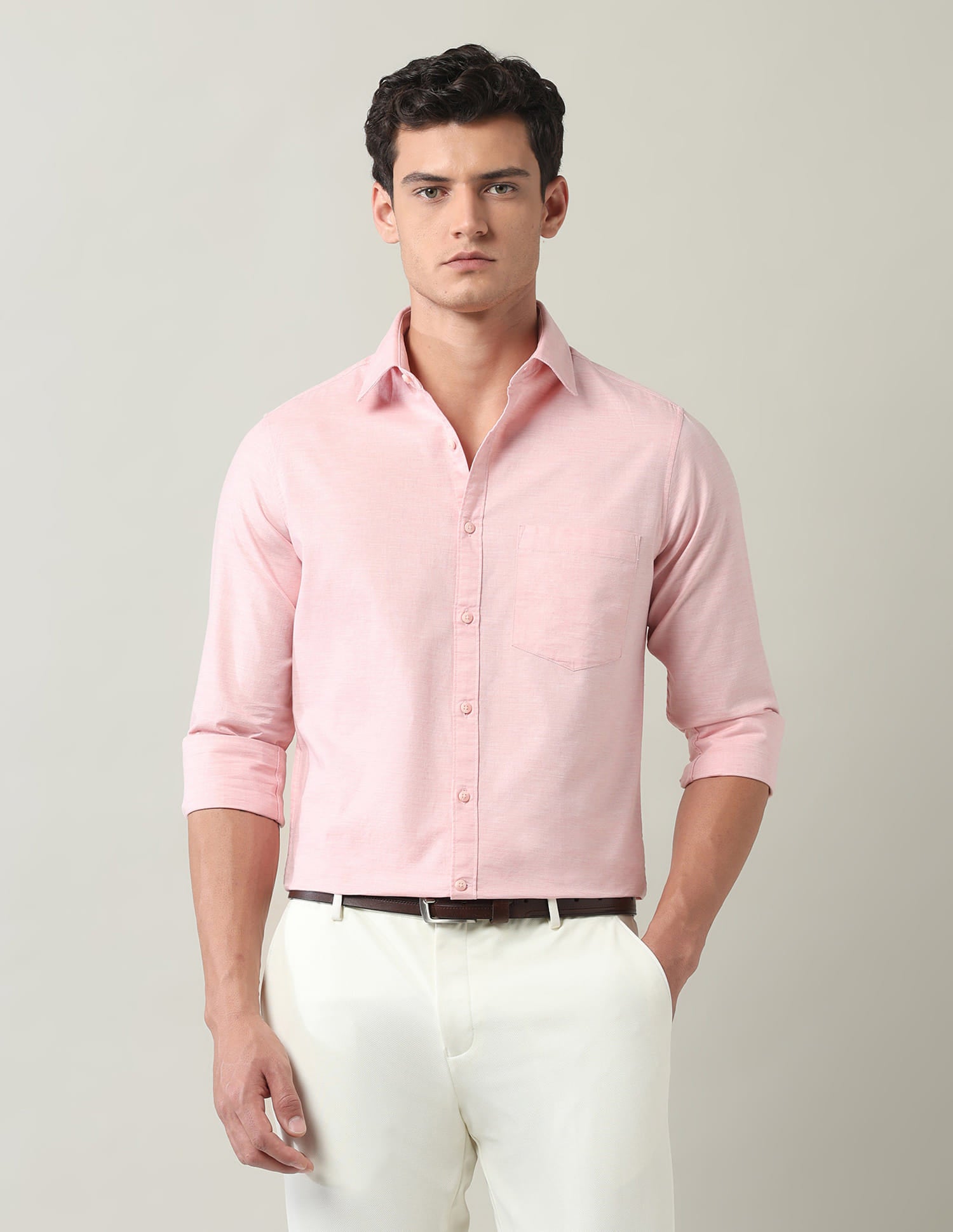 Solid Slim Fit Twill Shirt