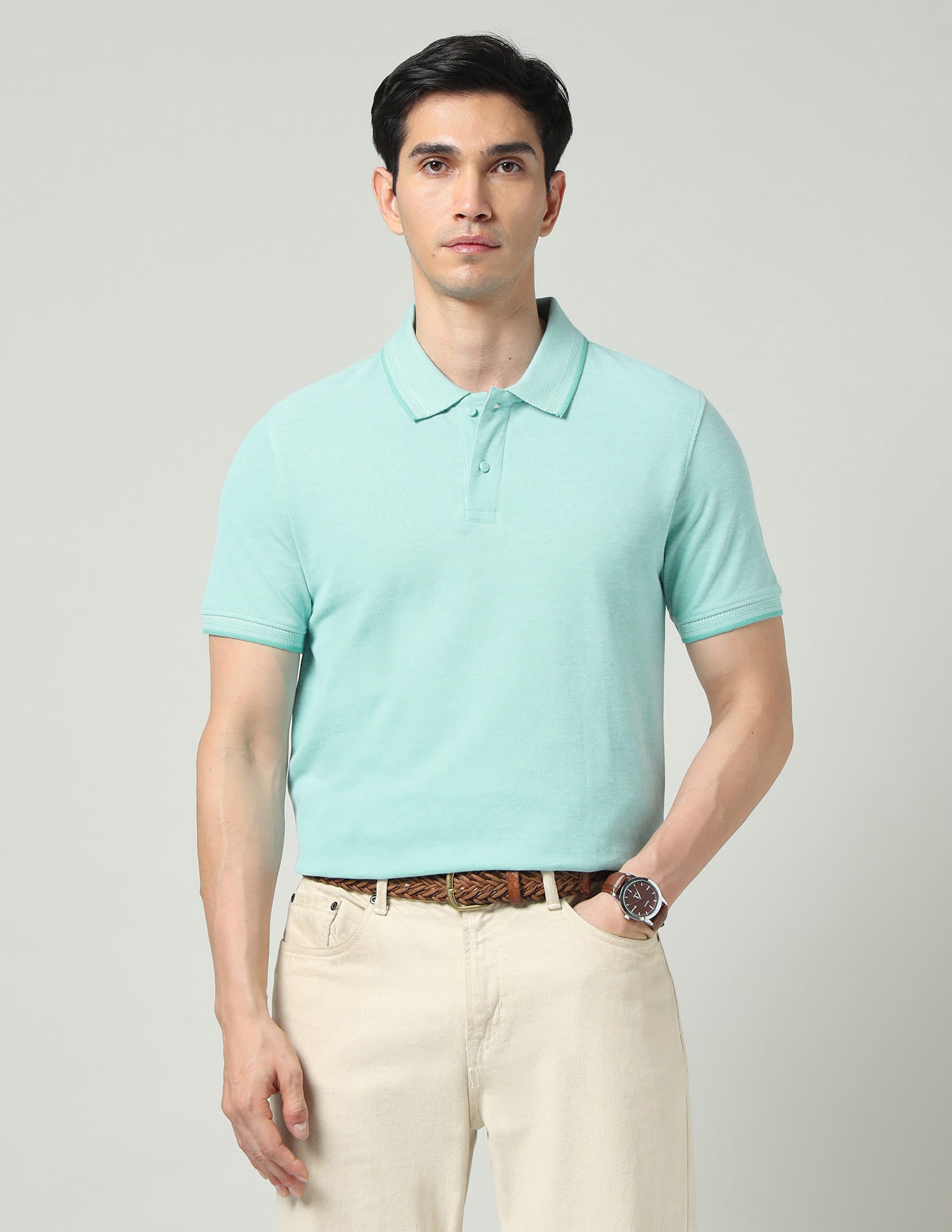 Regular Solid Slim Fit Polo Shirt