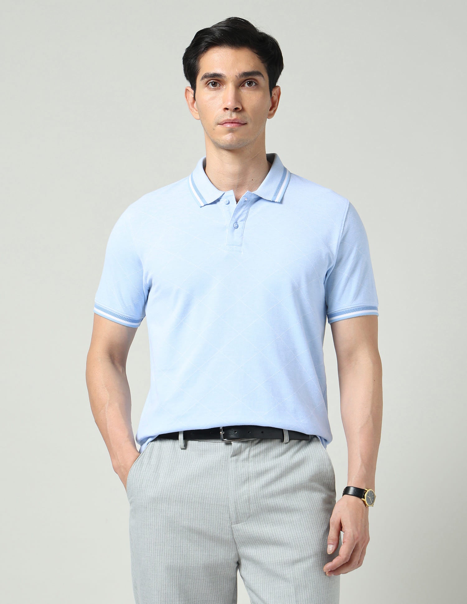 Vintage Cool Geometric Print Slim Fit Polo Shirt