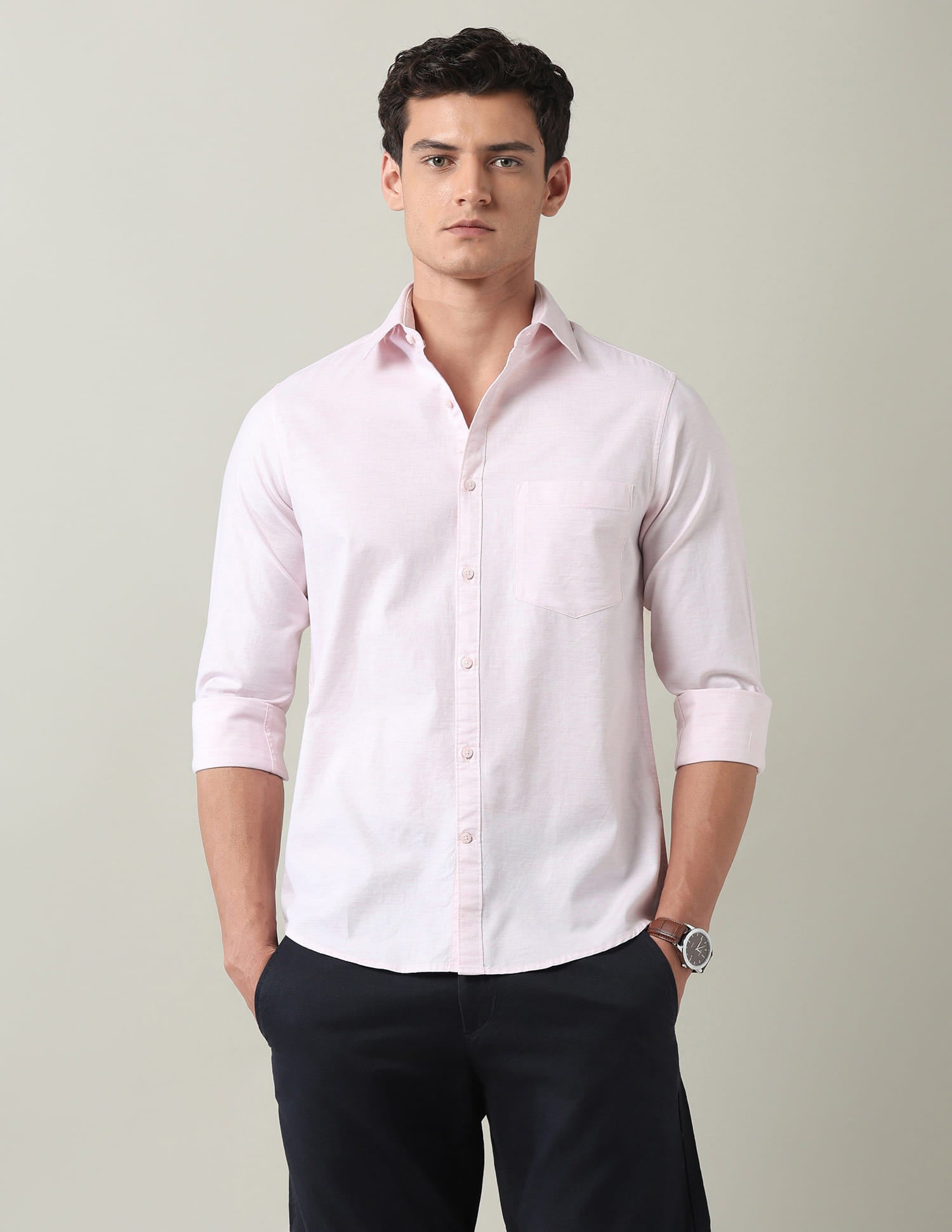 Solid Slim Fit Twill Shirt