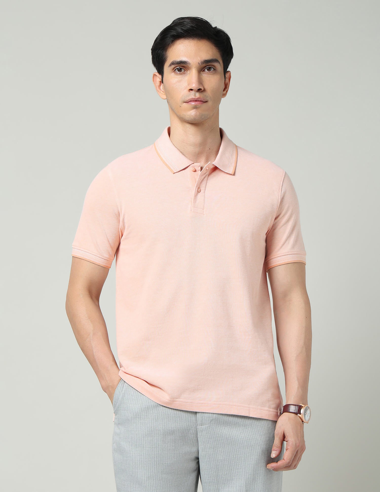 Regular Solid Slim Fit Polo Shirt