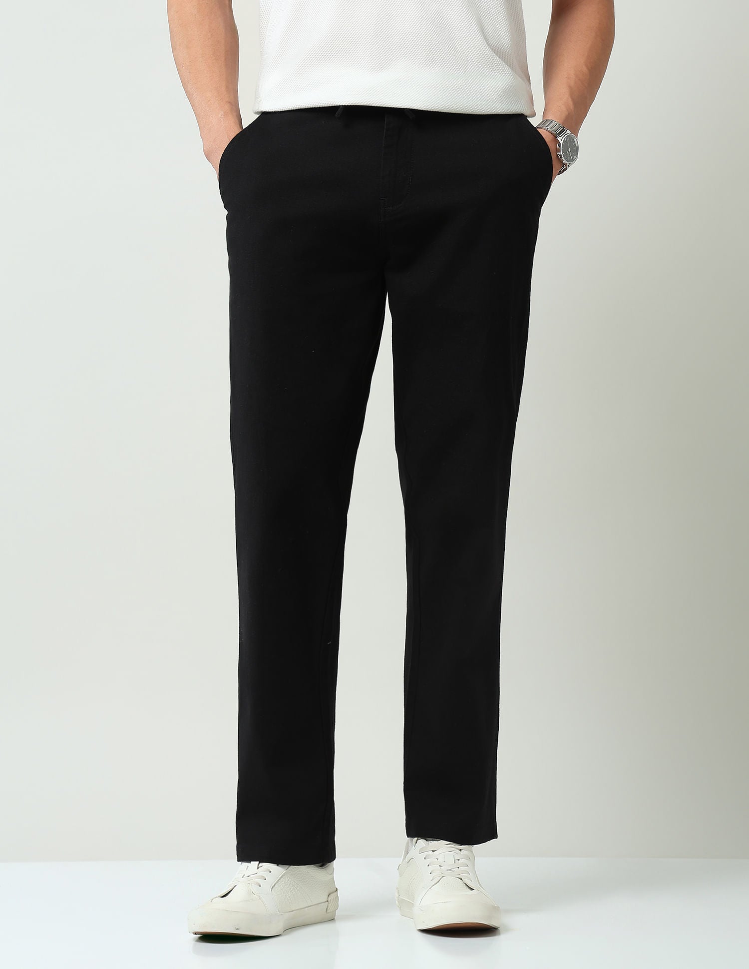 Work Essential mid Rise Regular Fit Trousers