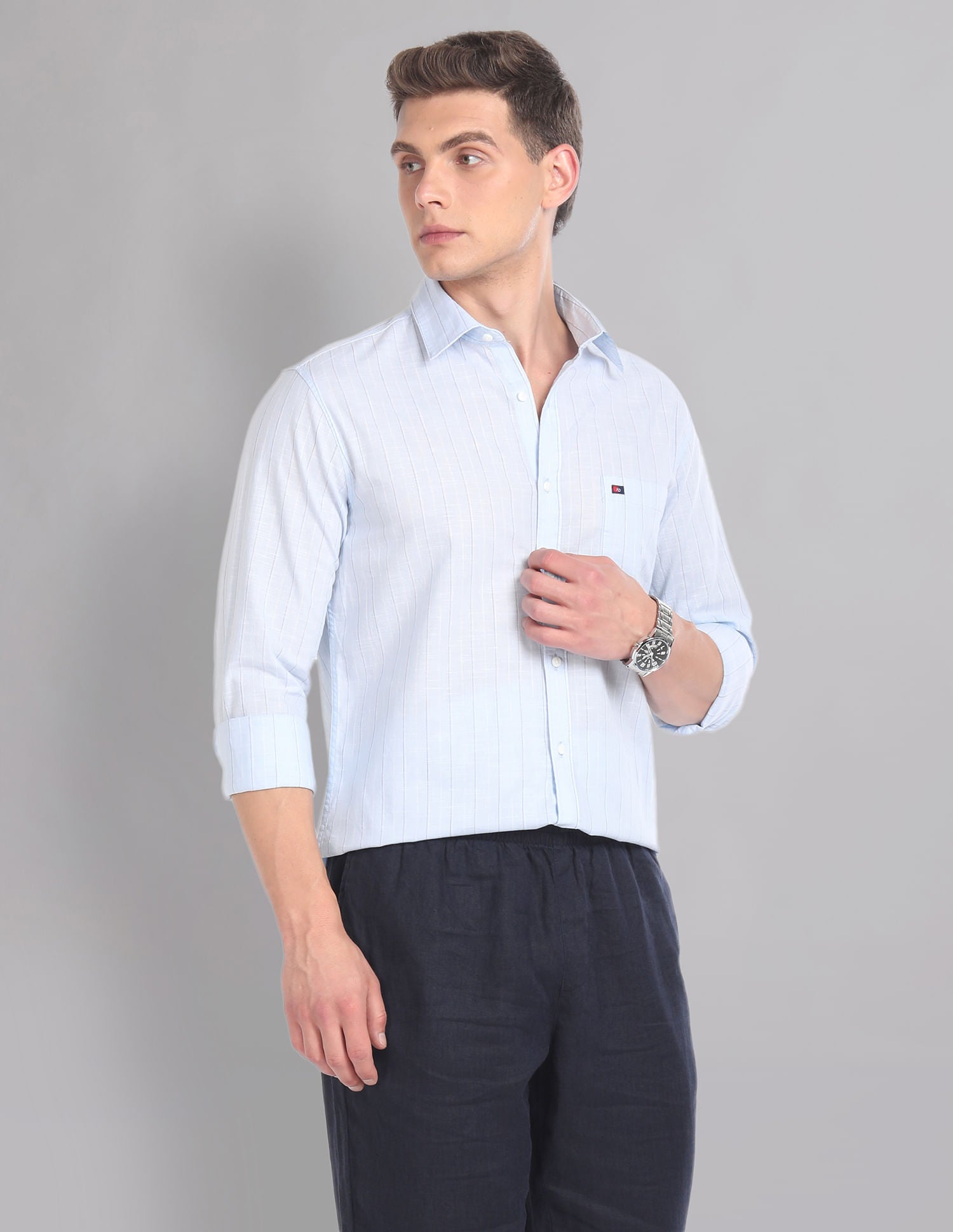Regular & Vertical Stripe Pure Cotton Summer Shirt
