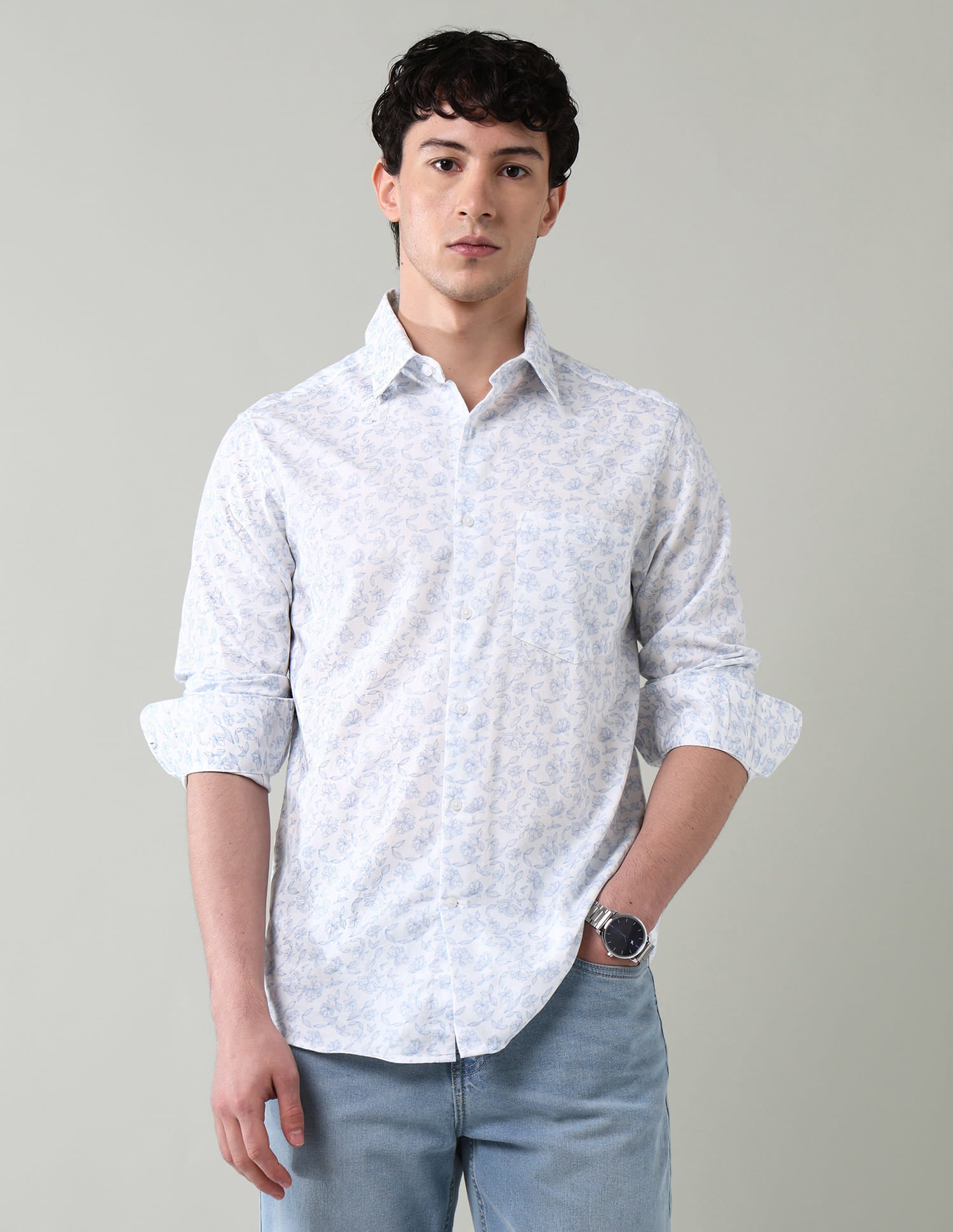 Geometric Printed Slim Fit Shirt