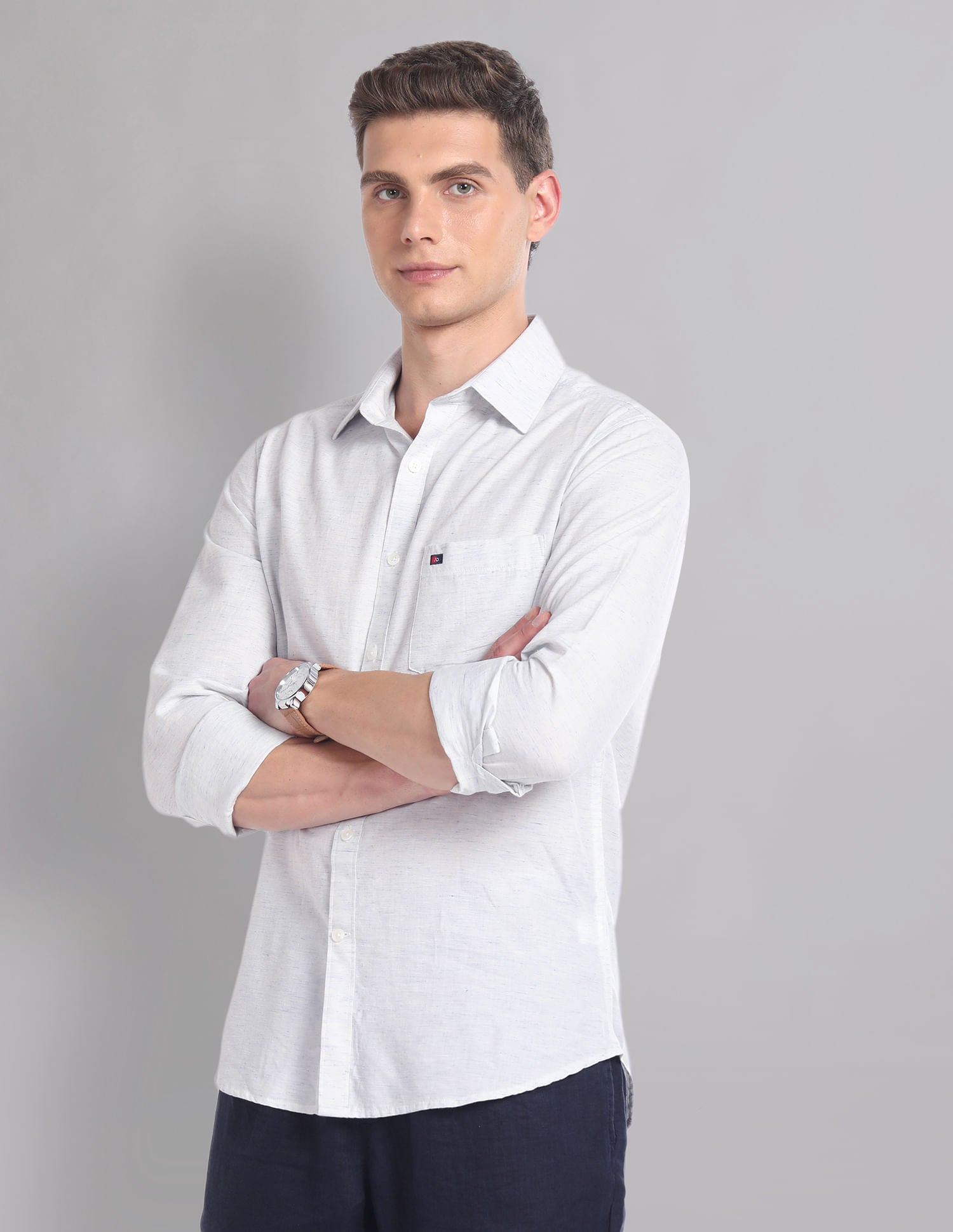 Urban Drift Modern Slim Fit Heathered Summer Shirt