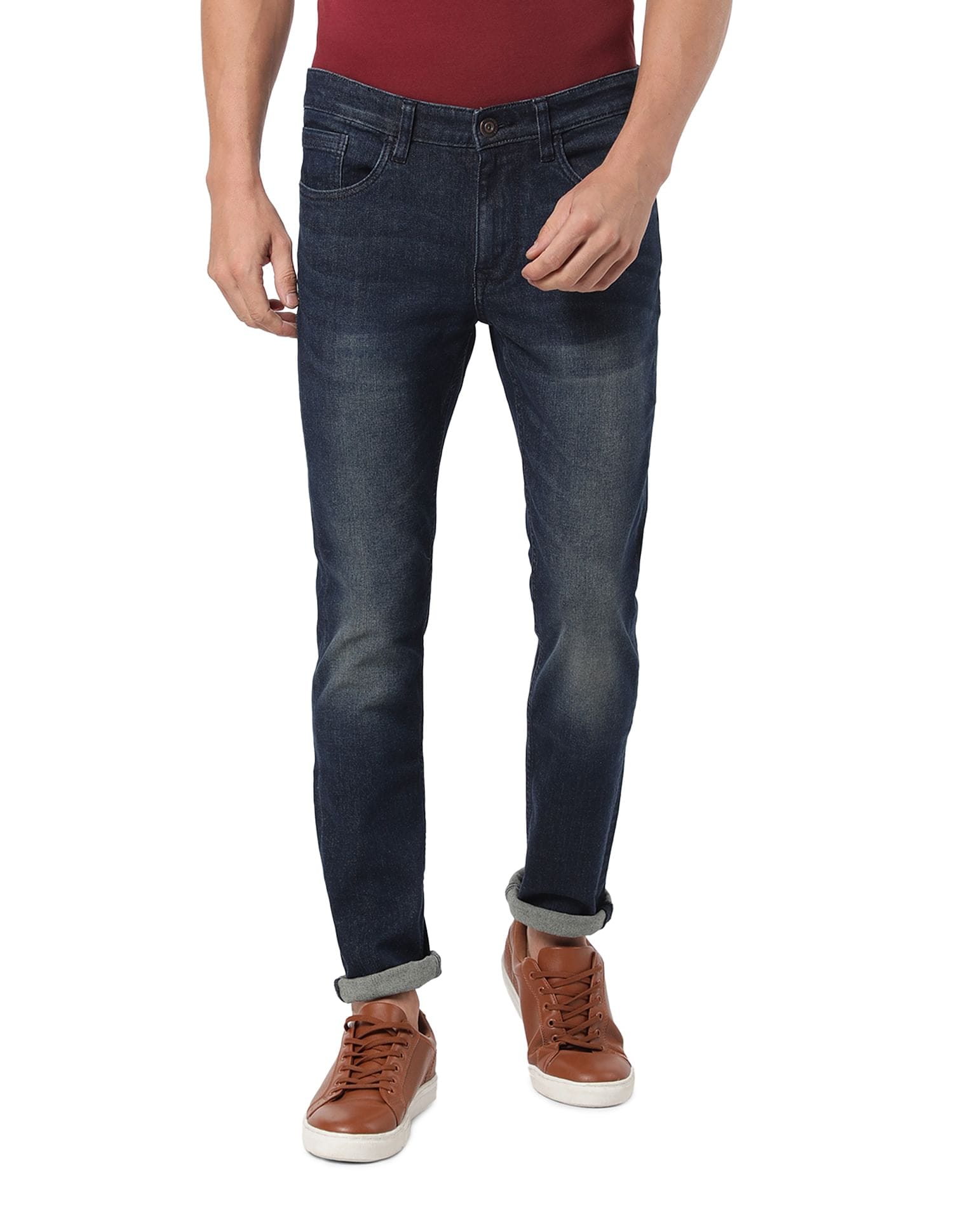 Slim Fit Mid Rise Jeans