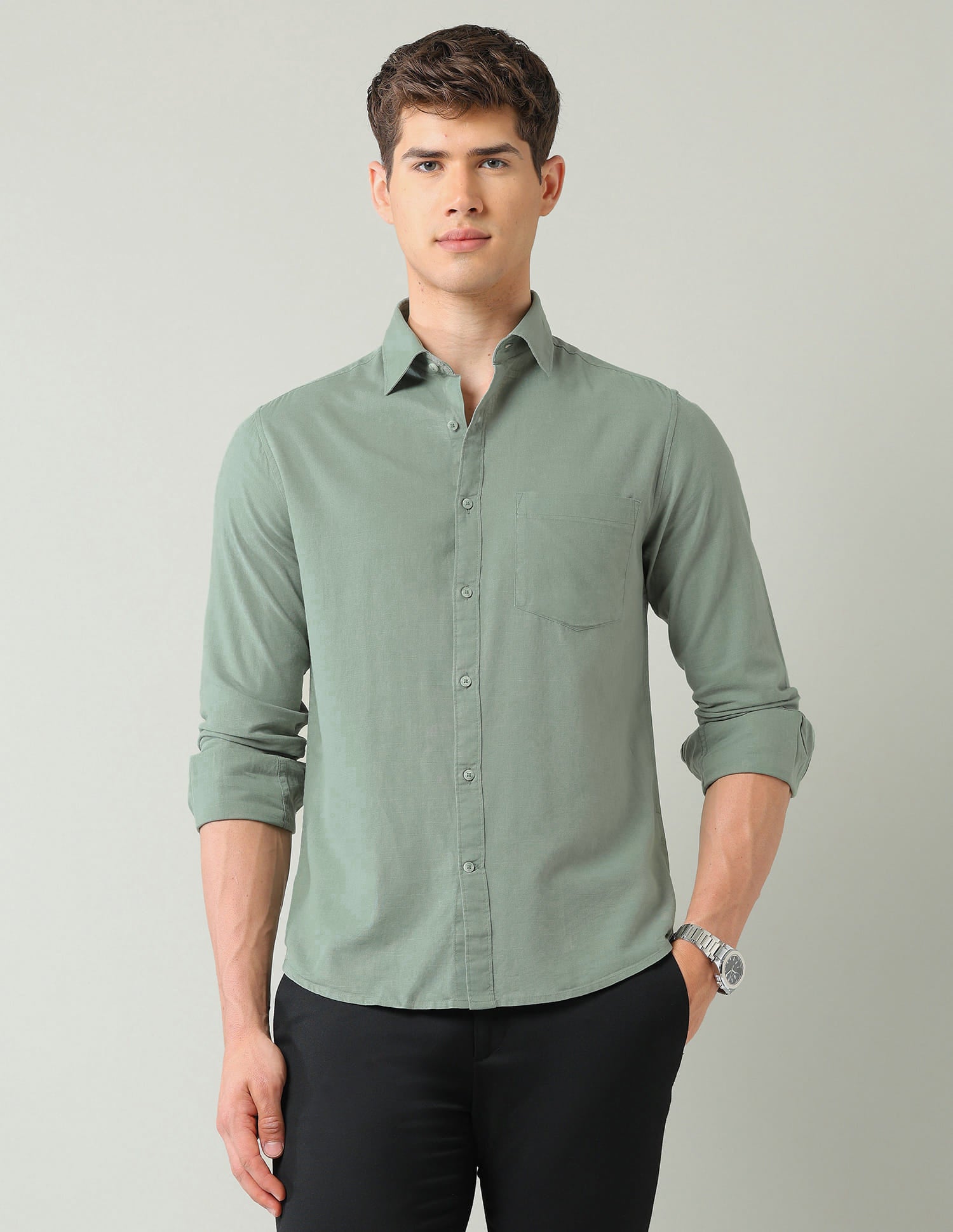 Solid Slim Fit Shirt