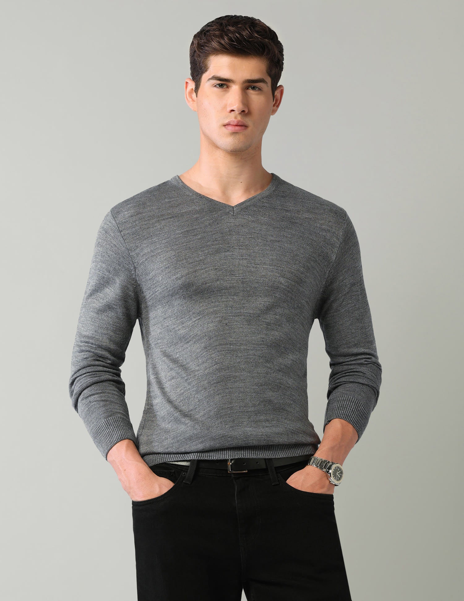 Solid Mens Sweater