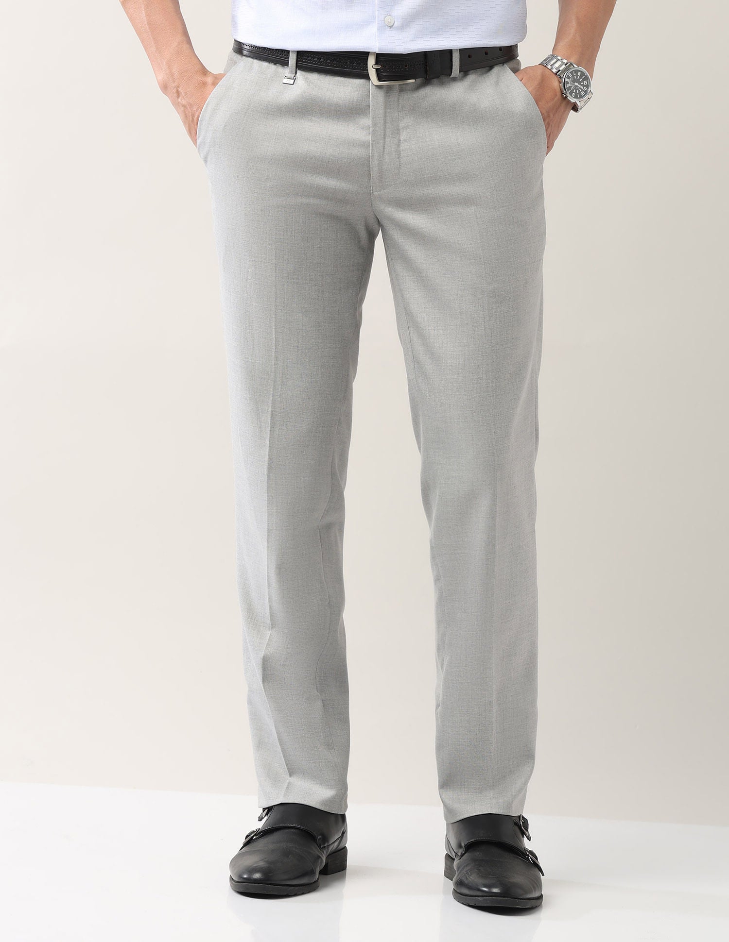 Everyday Wear Slim Fit Smart Flex Formal Trousers
