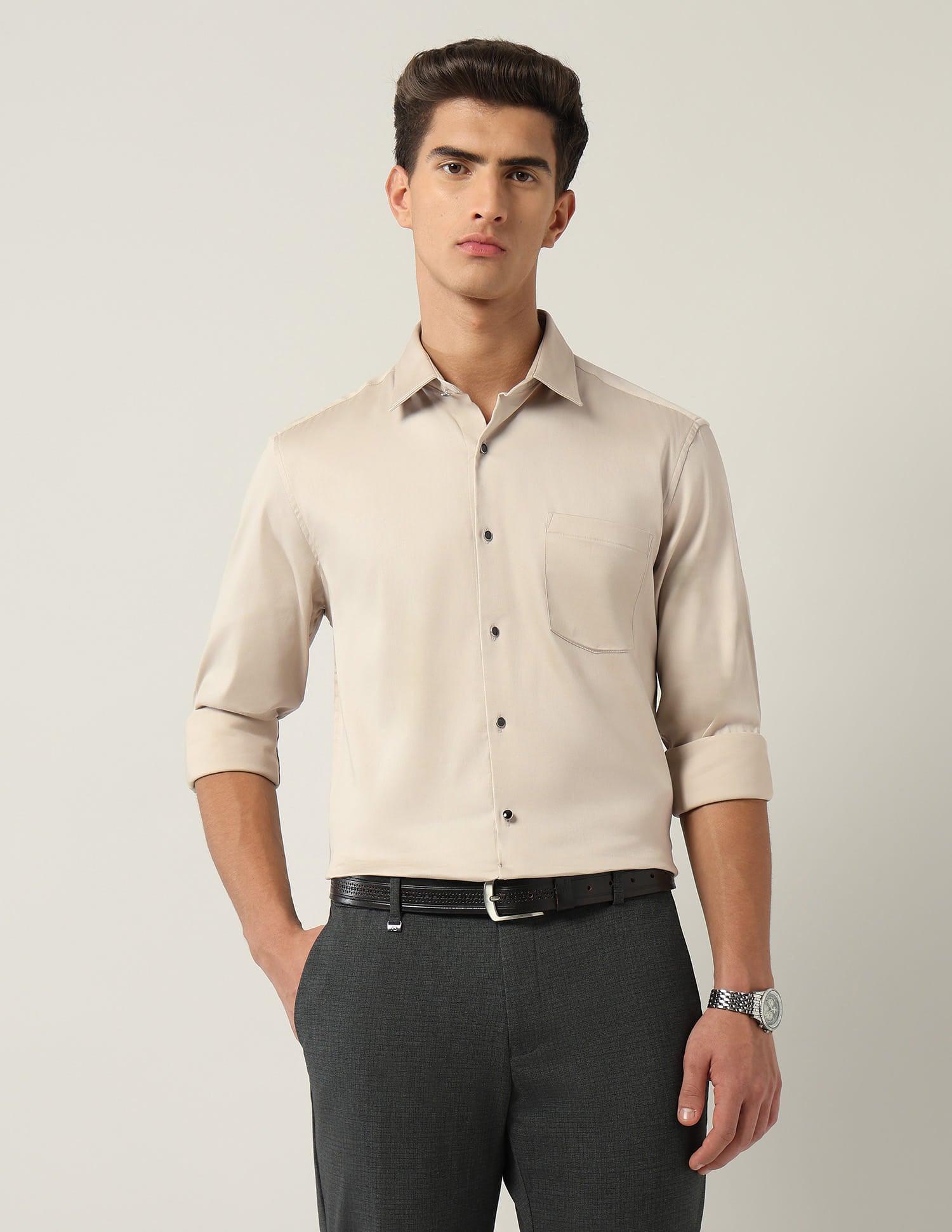 Modern Slim Fit Solid Shirt