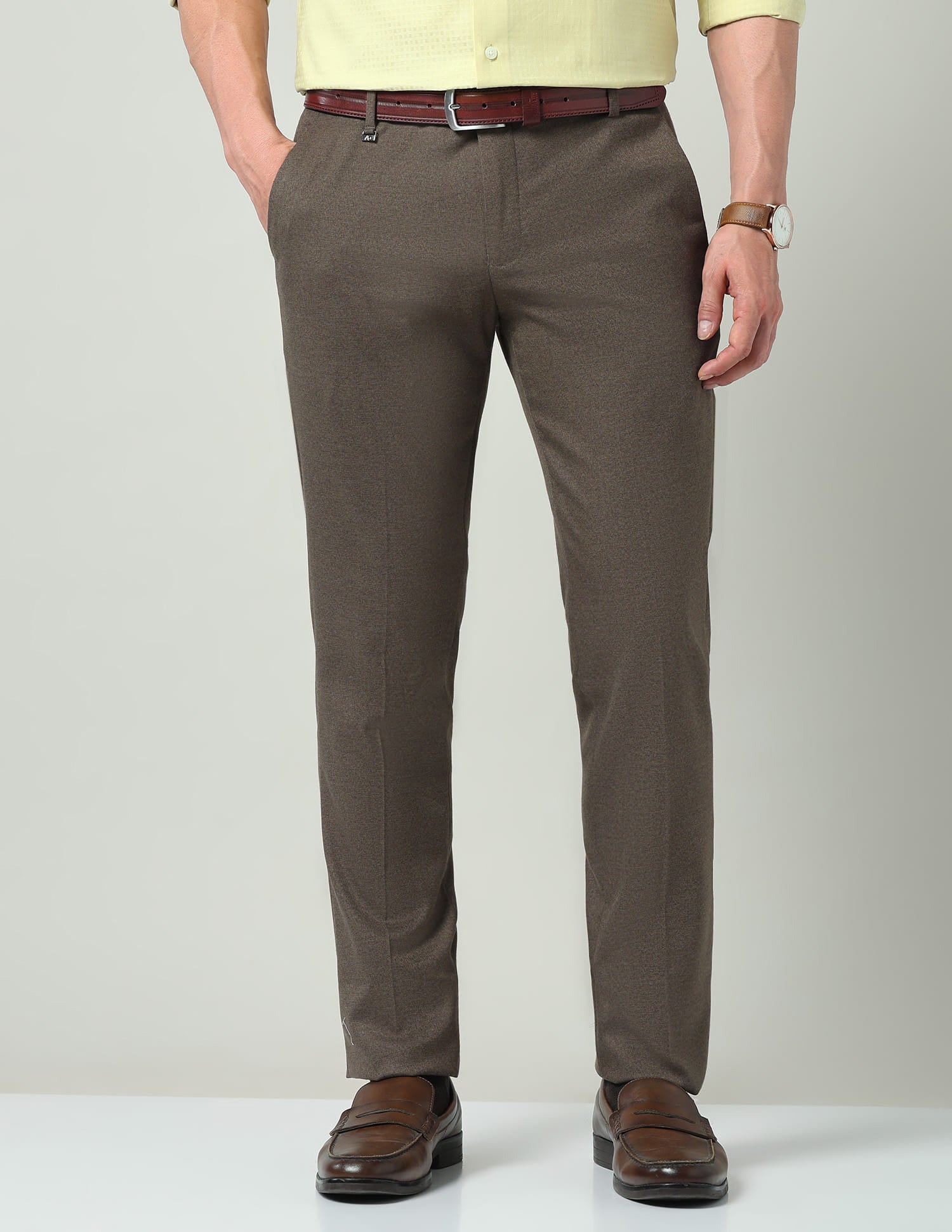 Solid Twill Regular Fit Trousers