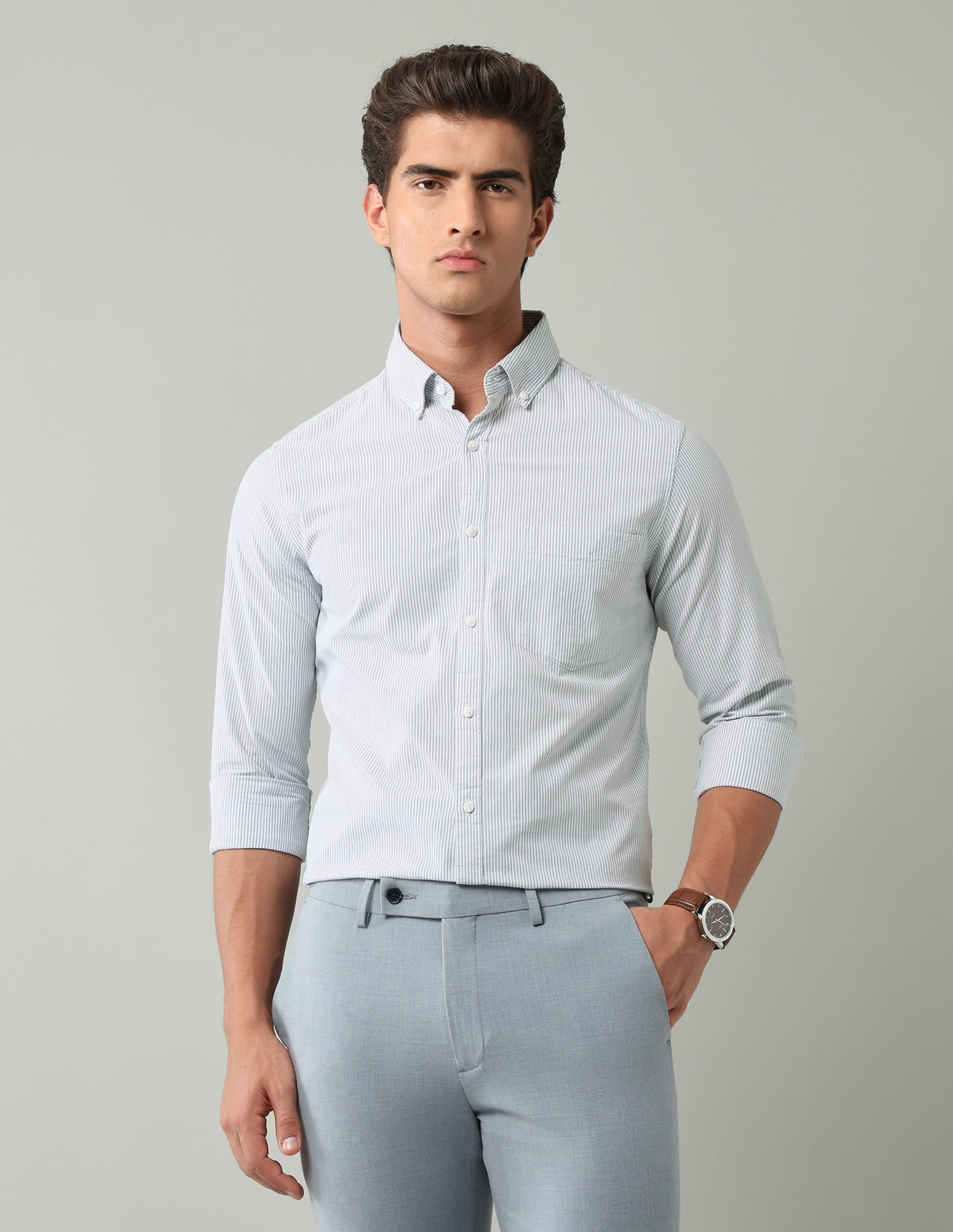 Vertical Striped Modern Slim Fit Shirt