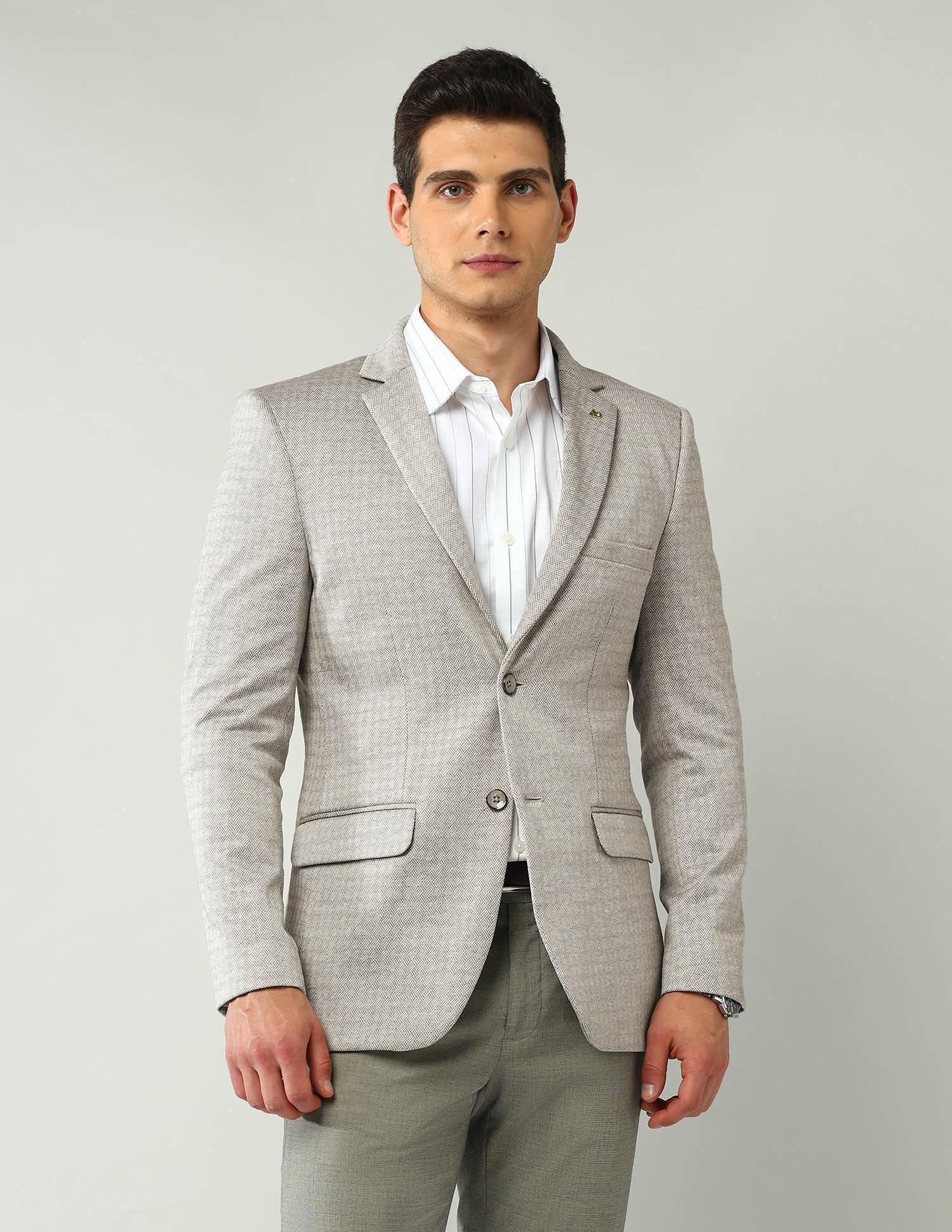 Office-Powered Tailored Fit Textured Blazer