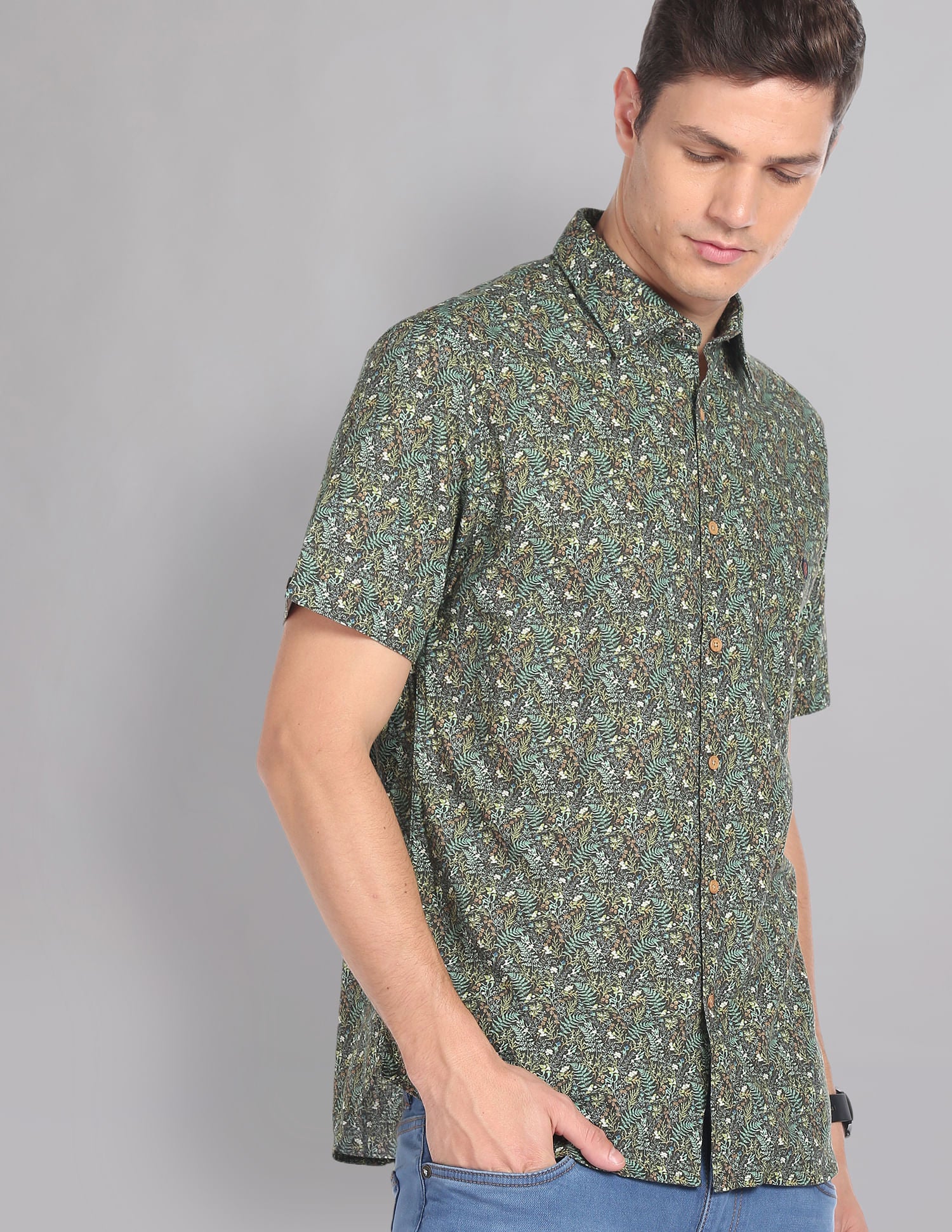 Island Classic Tropical Print Cotton Shirt