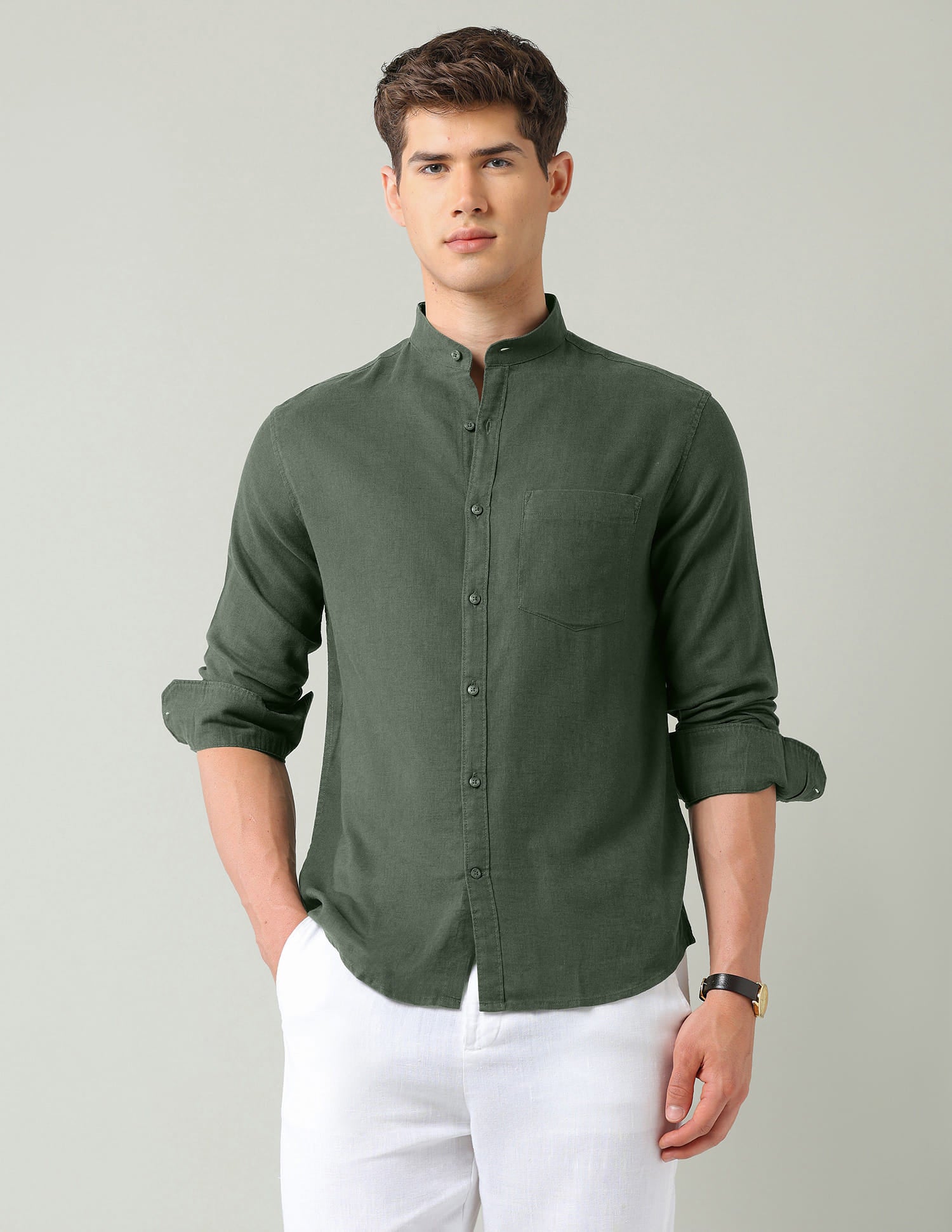 Solid Slim Fit Shirt 2