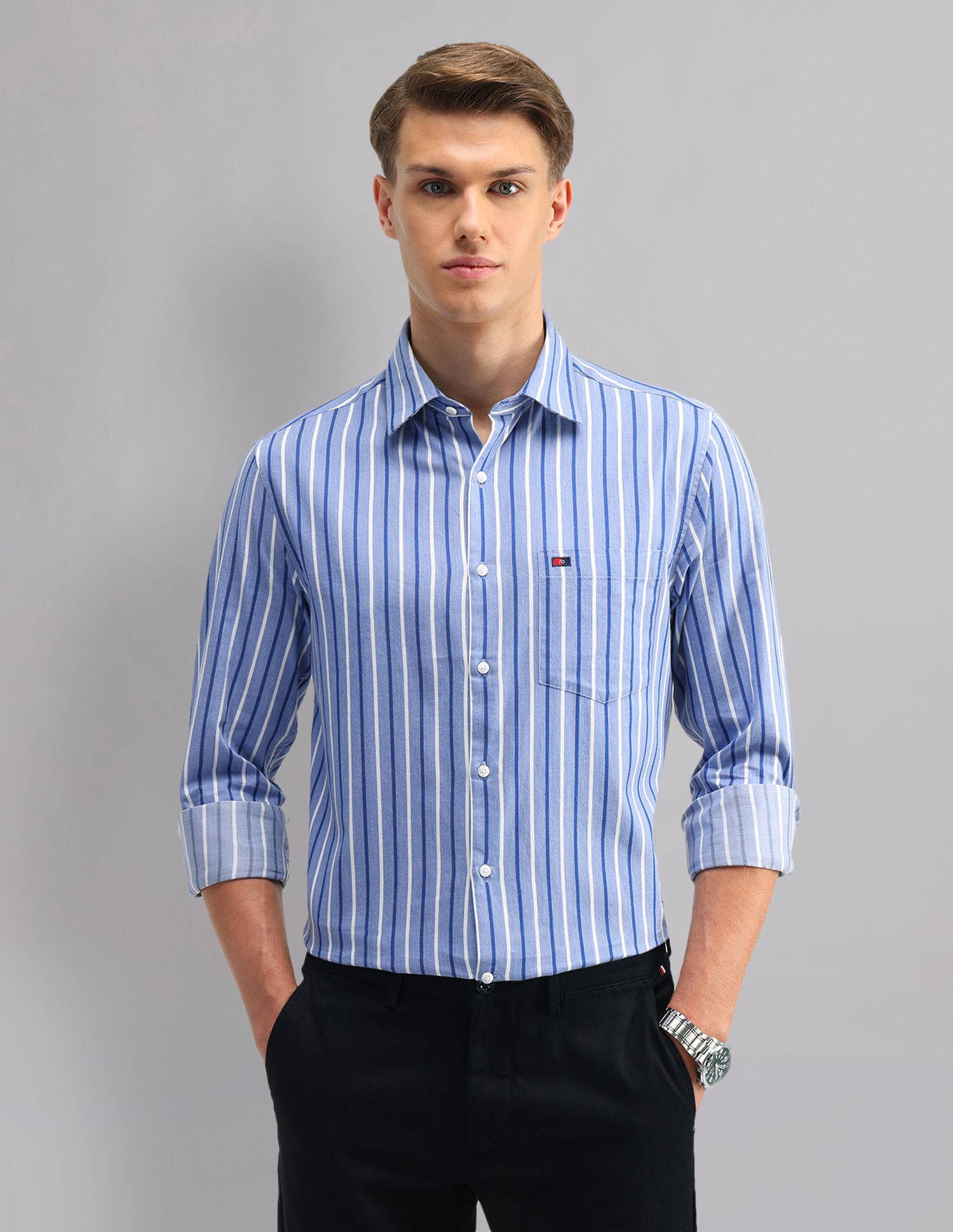 Stylish Modern Slim Fit Striped Shirt