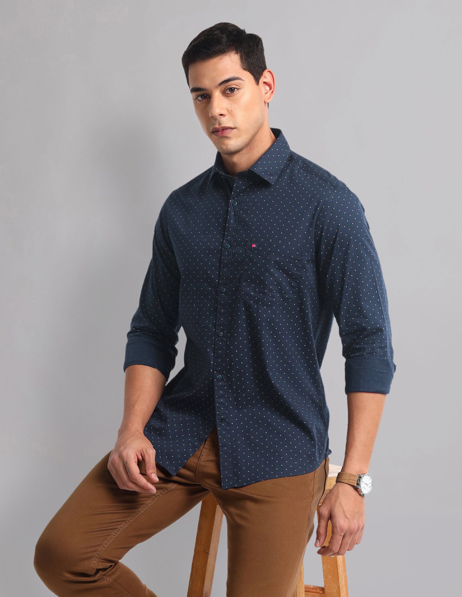 Closet Heritage Abstract Print Slim Fit Shirt
