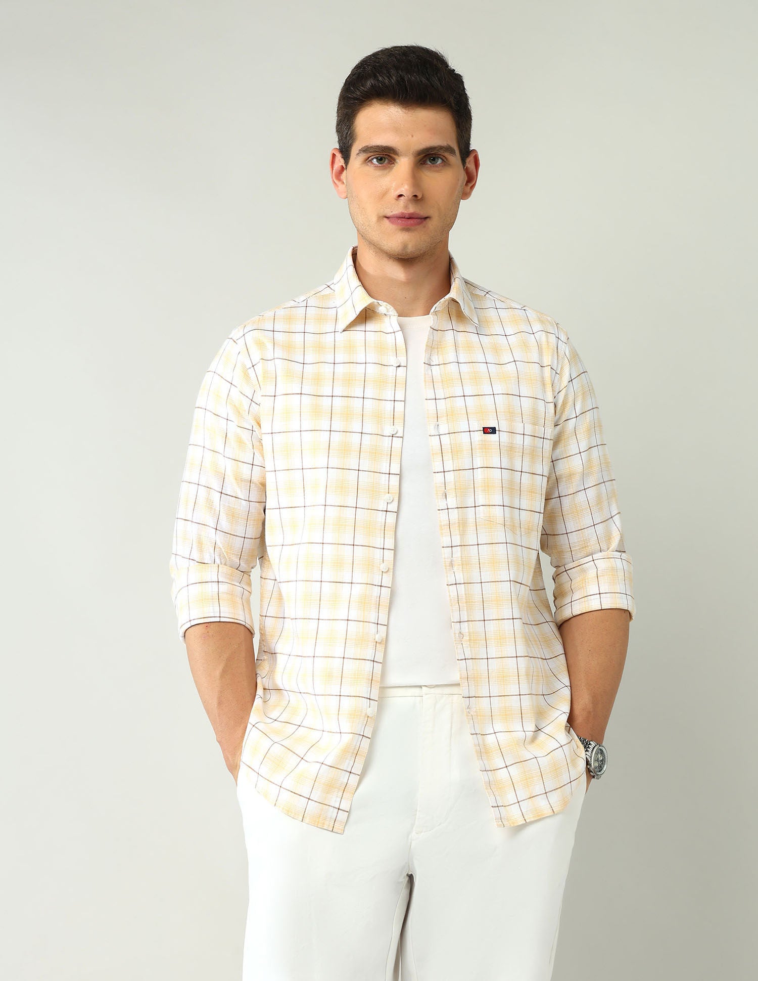 City Chronicles Modern Slim Fit Tartan Checked Shirt