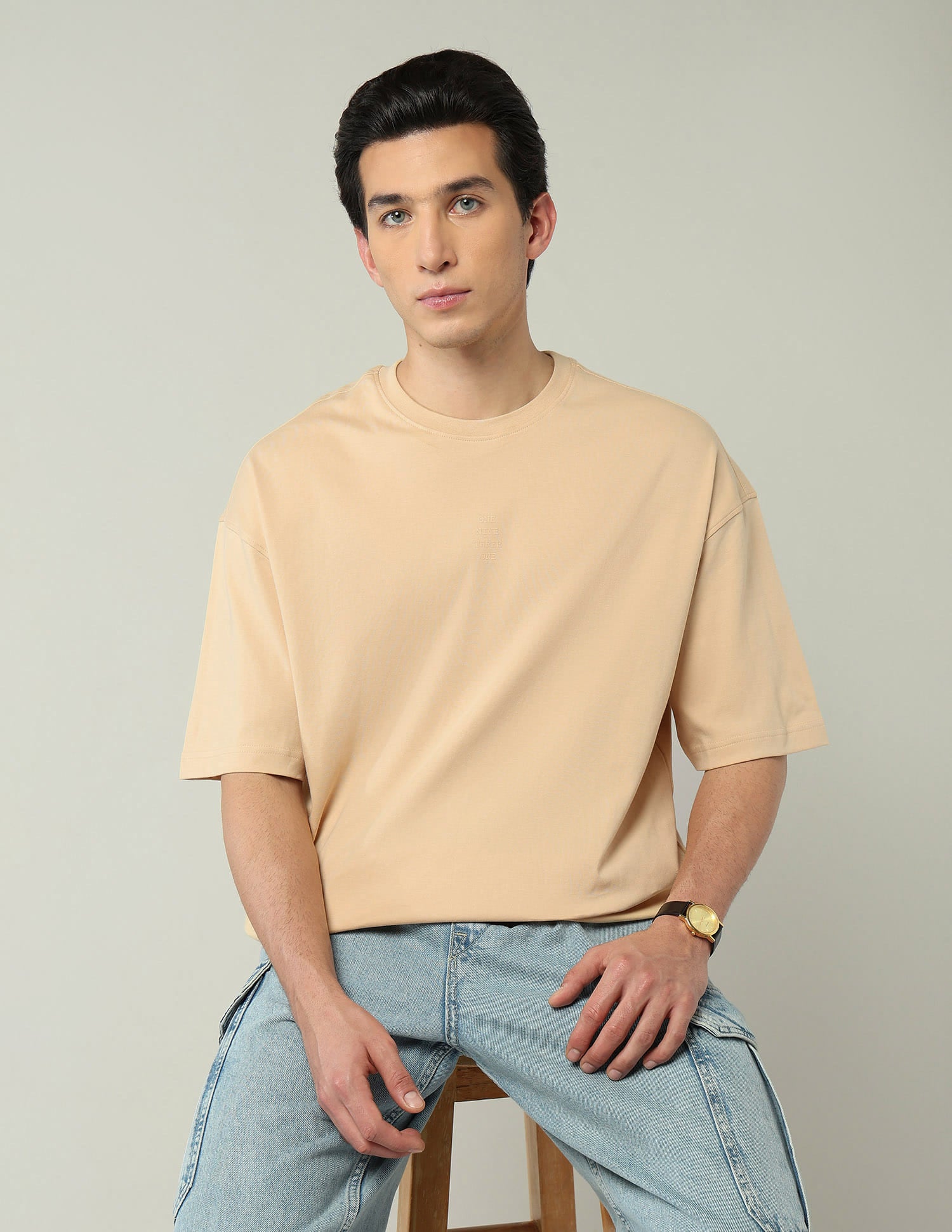 Street-Style Oversized Fit Solid T-Shirt