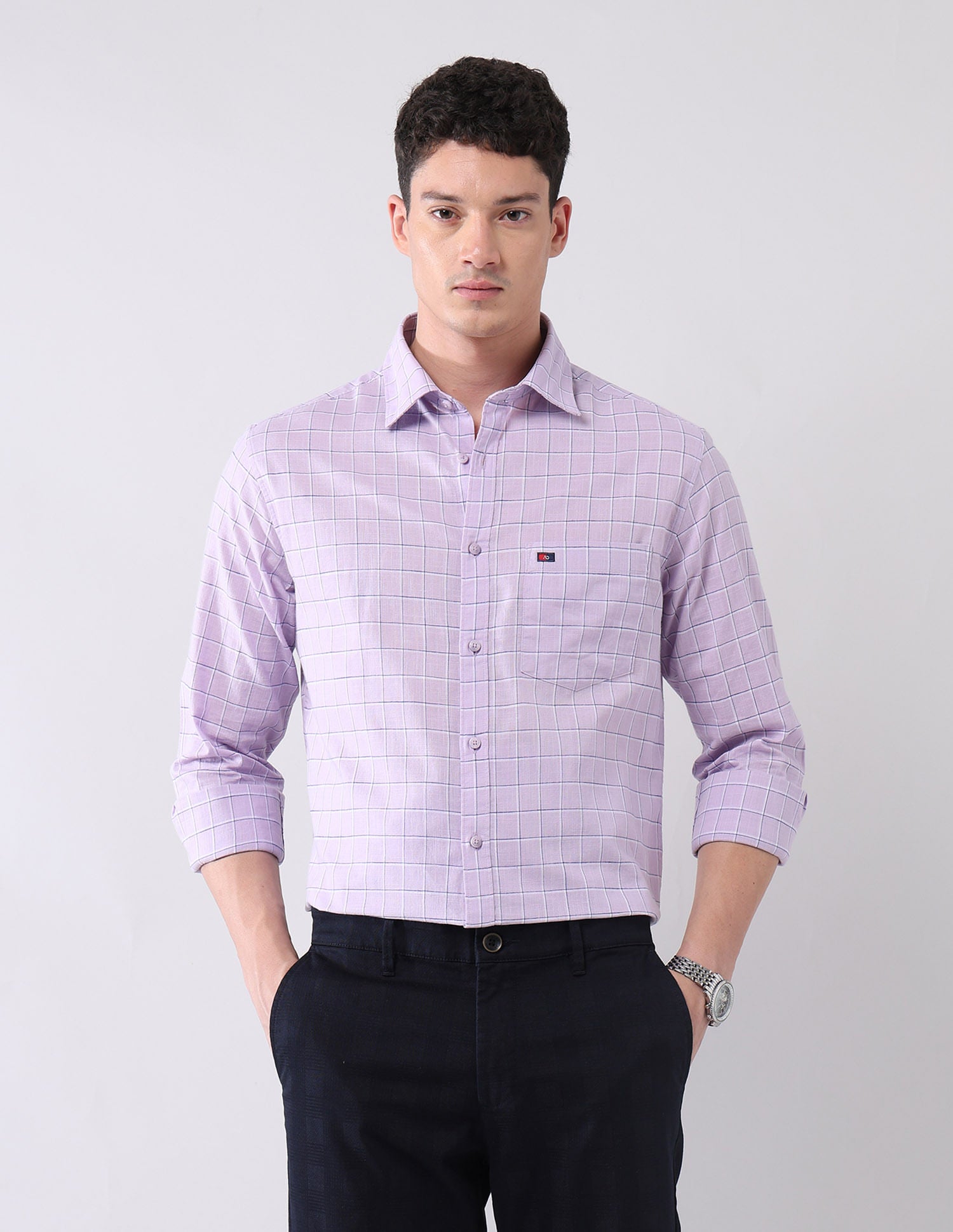 City Chronicles Modern Slim Fit Tartan Checked Shirt