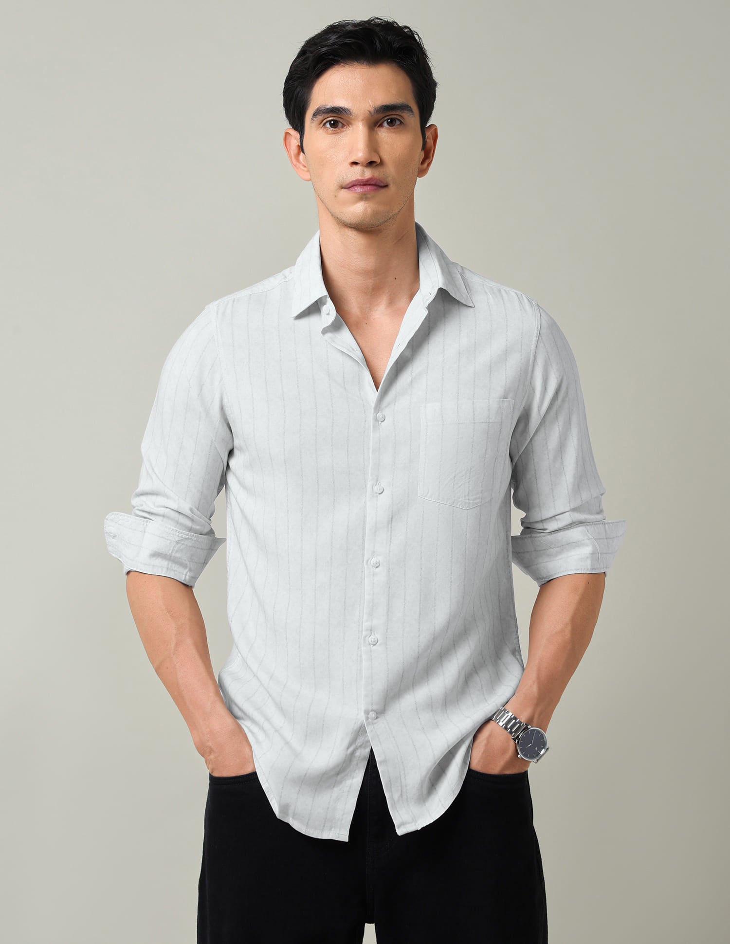 Vertical Striped Slim Fit Shirt