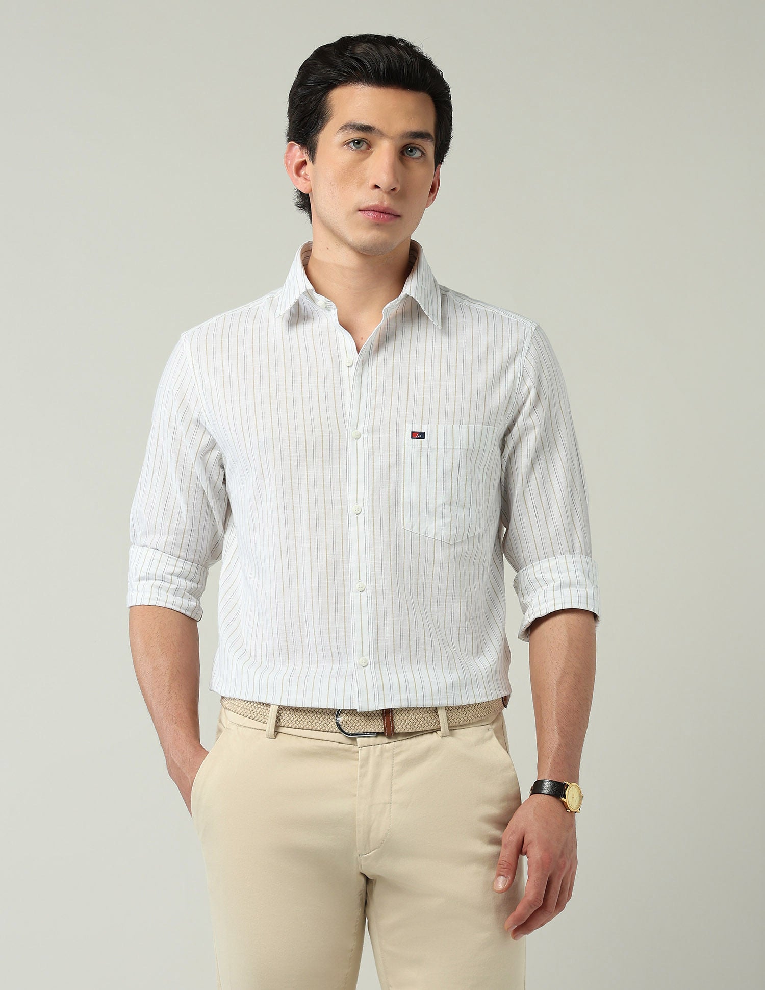 Wardrobe essential Modern Slim Fit Vertical Striped Shirt