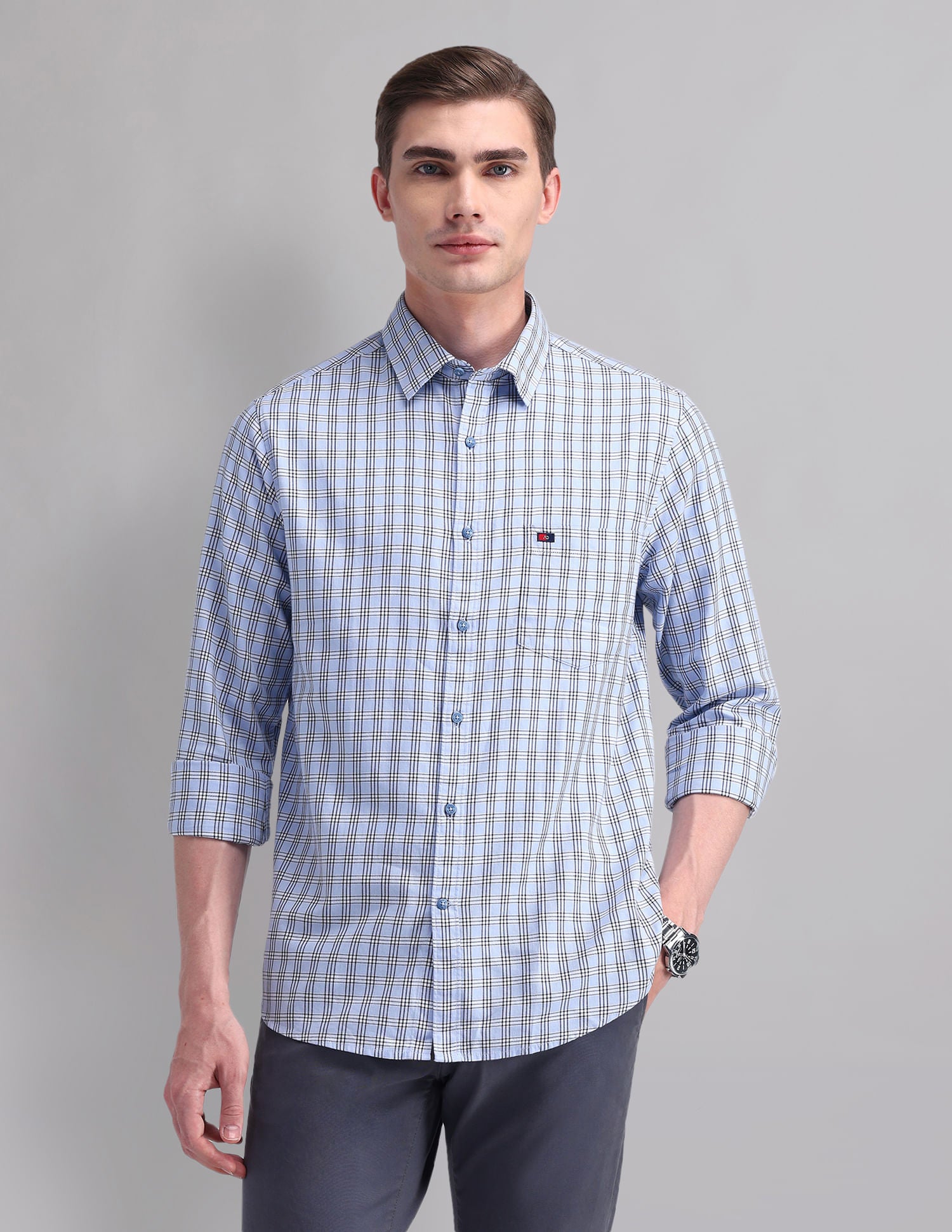 Modern Slim Fit Checked Shirt