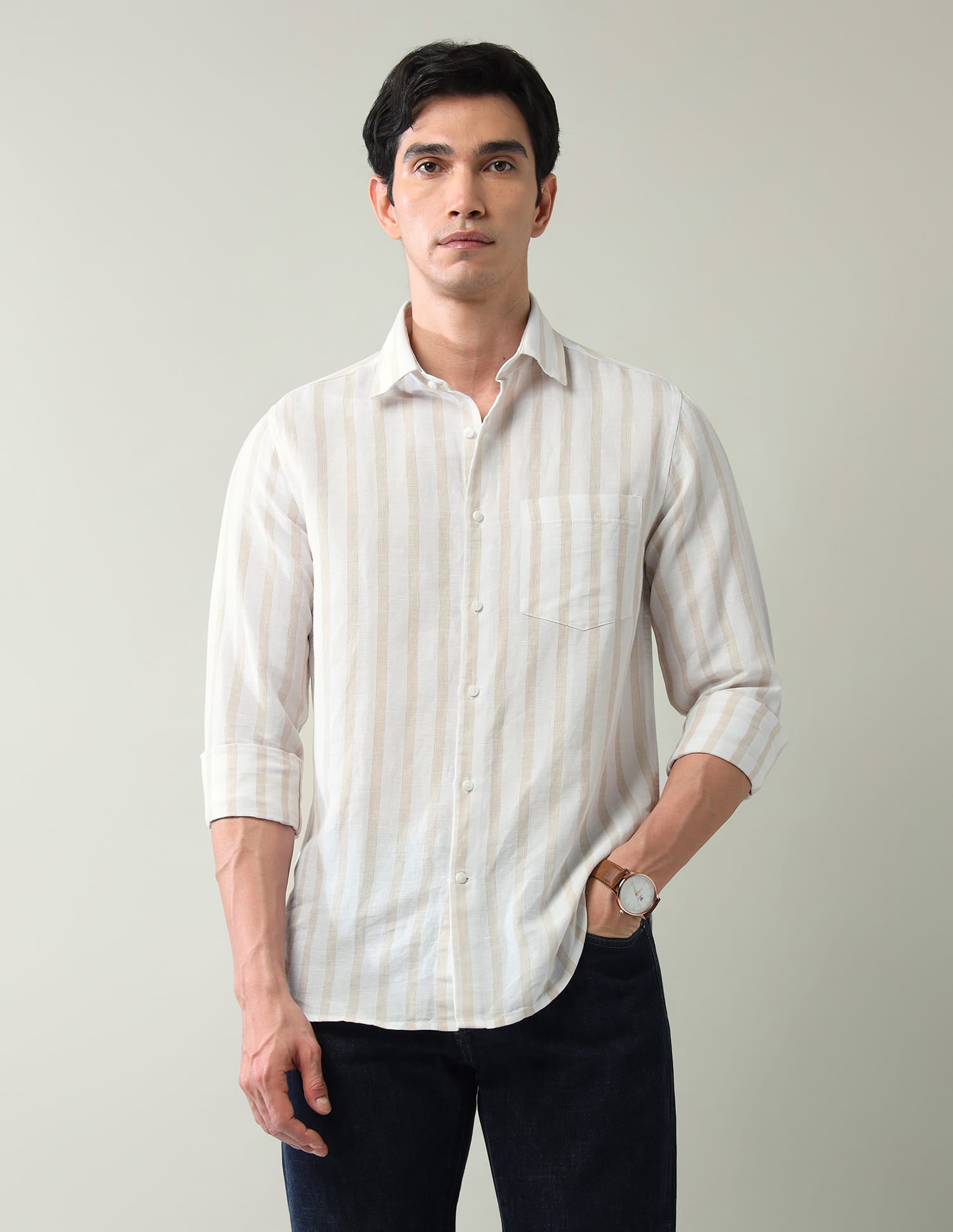 Vertical Striped Slim Fit Shirt