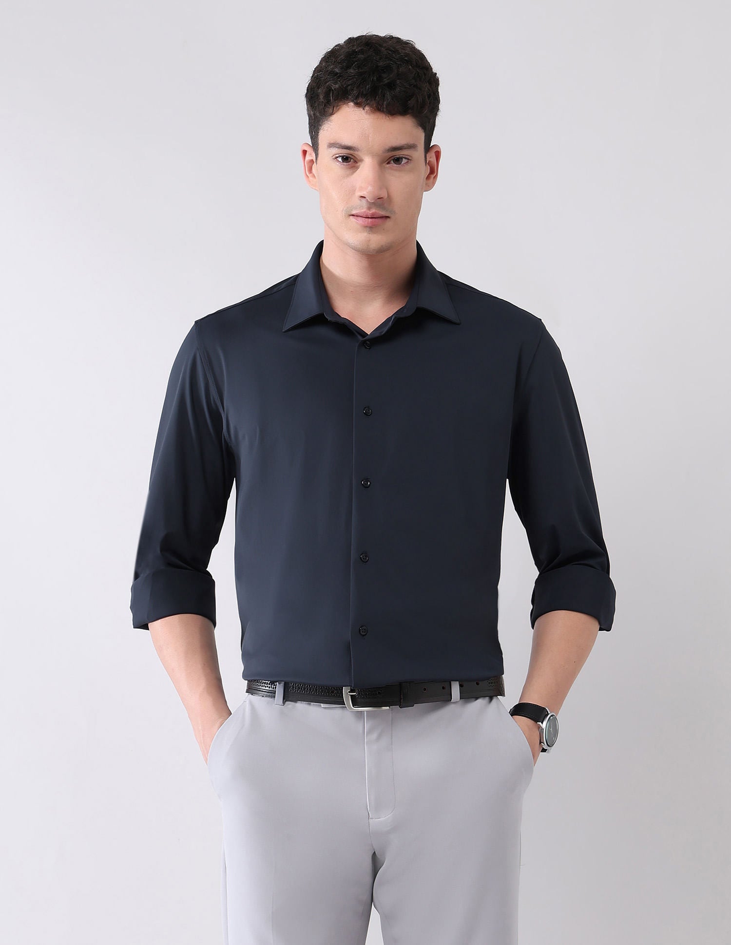Stylish Hypermove Solid Shirt