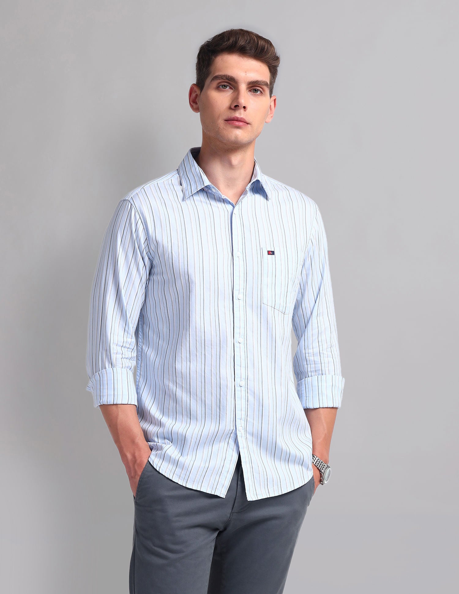 Urban Adventure Vertical Striped Cotton Shirt