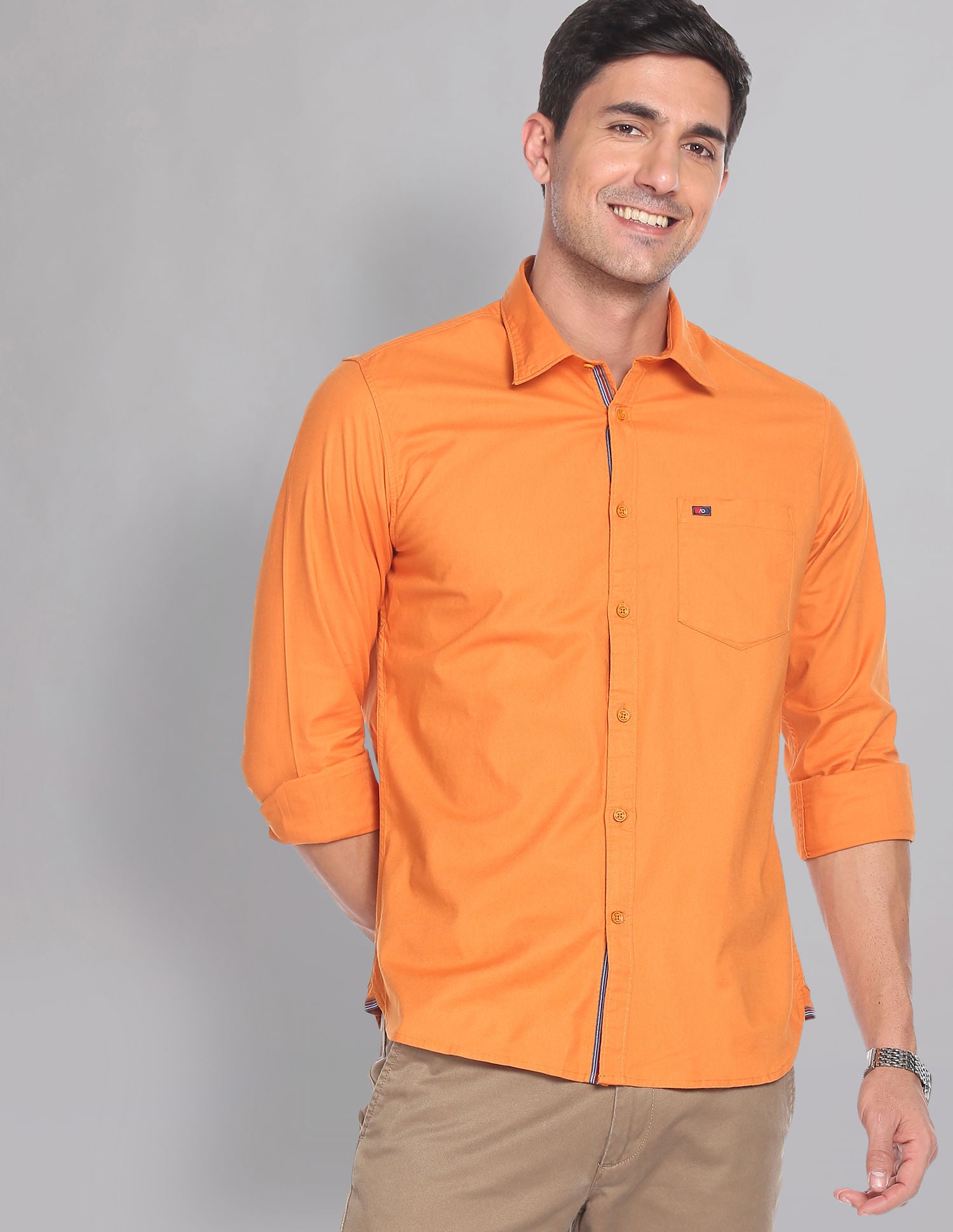 Classic Slim Fit Soladel UV Stretch Oxford Casual Shirt