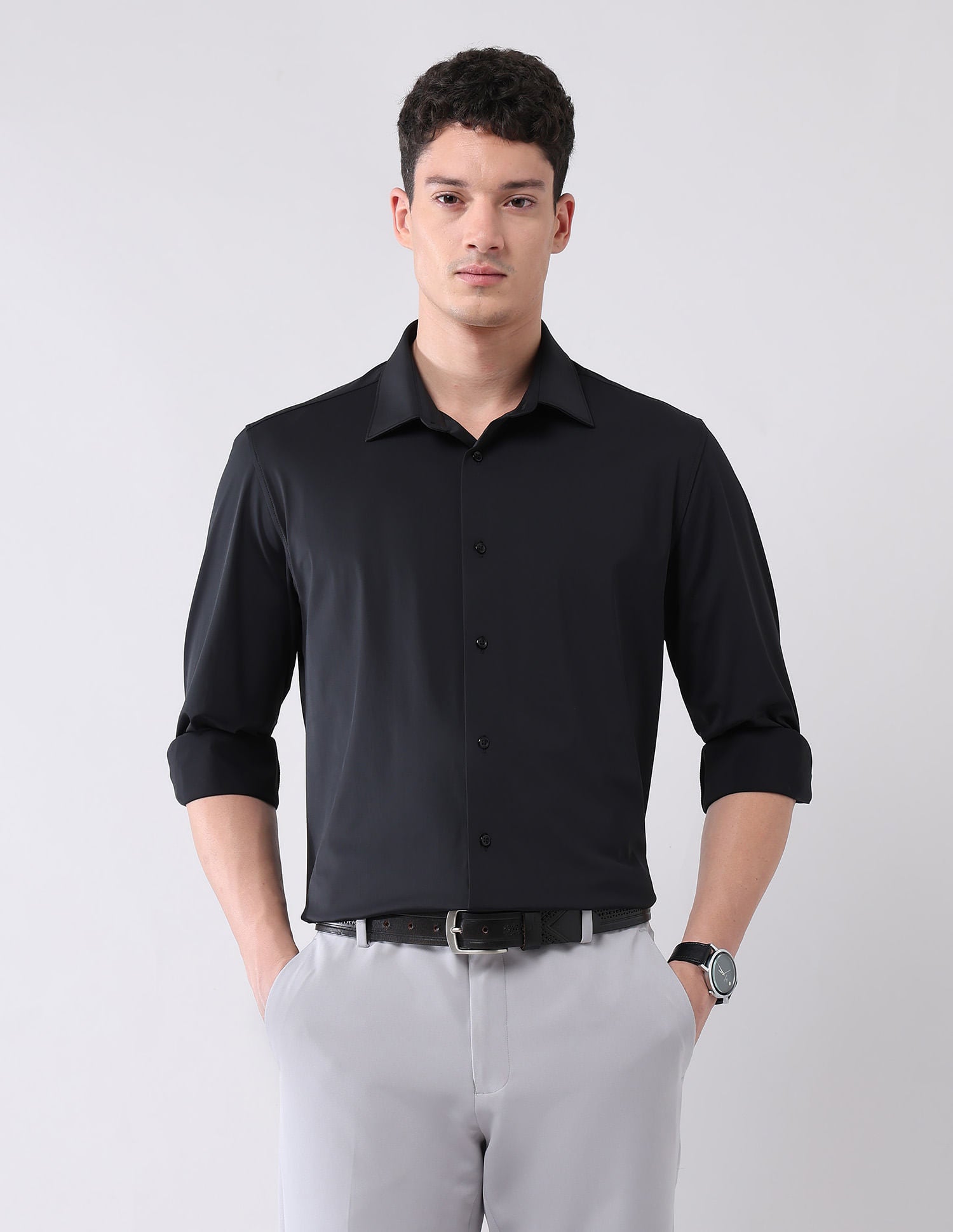 Stylish Hypermove Solid Shirt