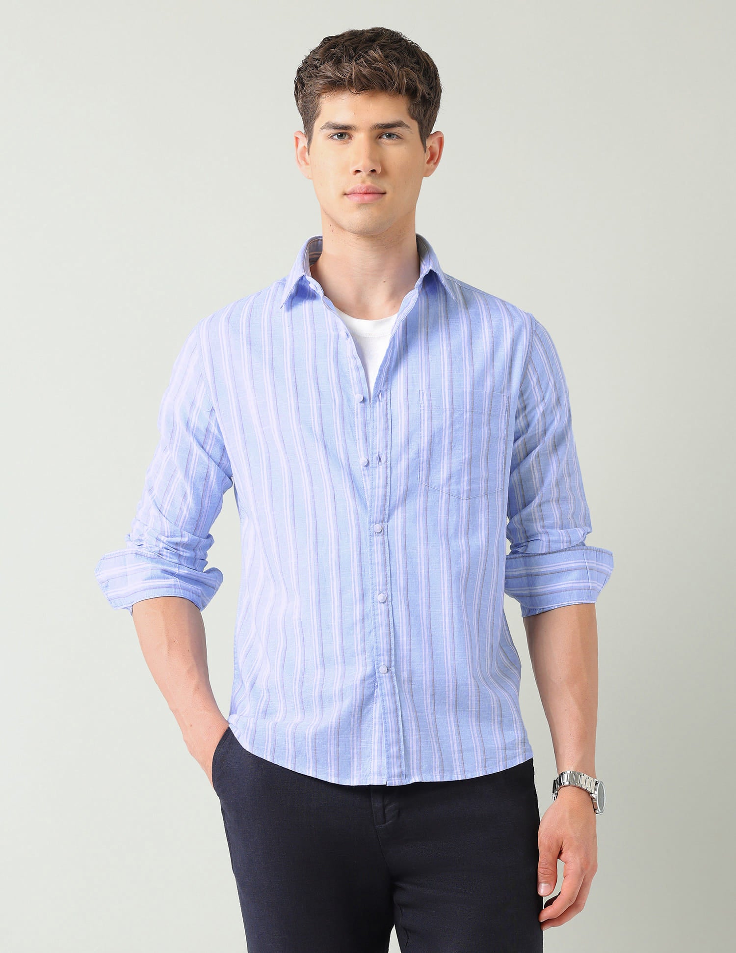Vertical Striped Regular Fit Shirt