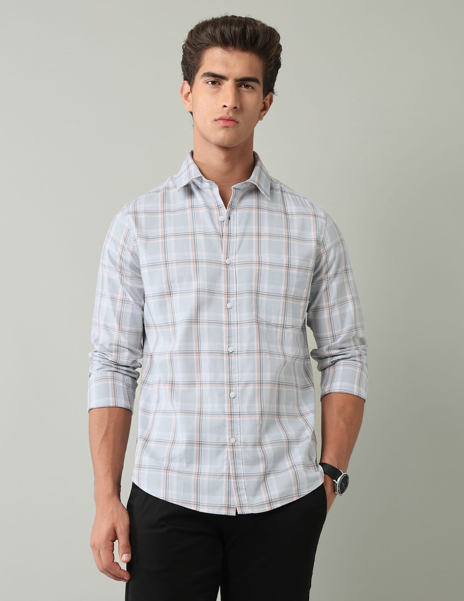 Plaid Checked Modern Slim Fit Shirt