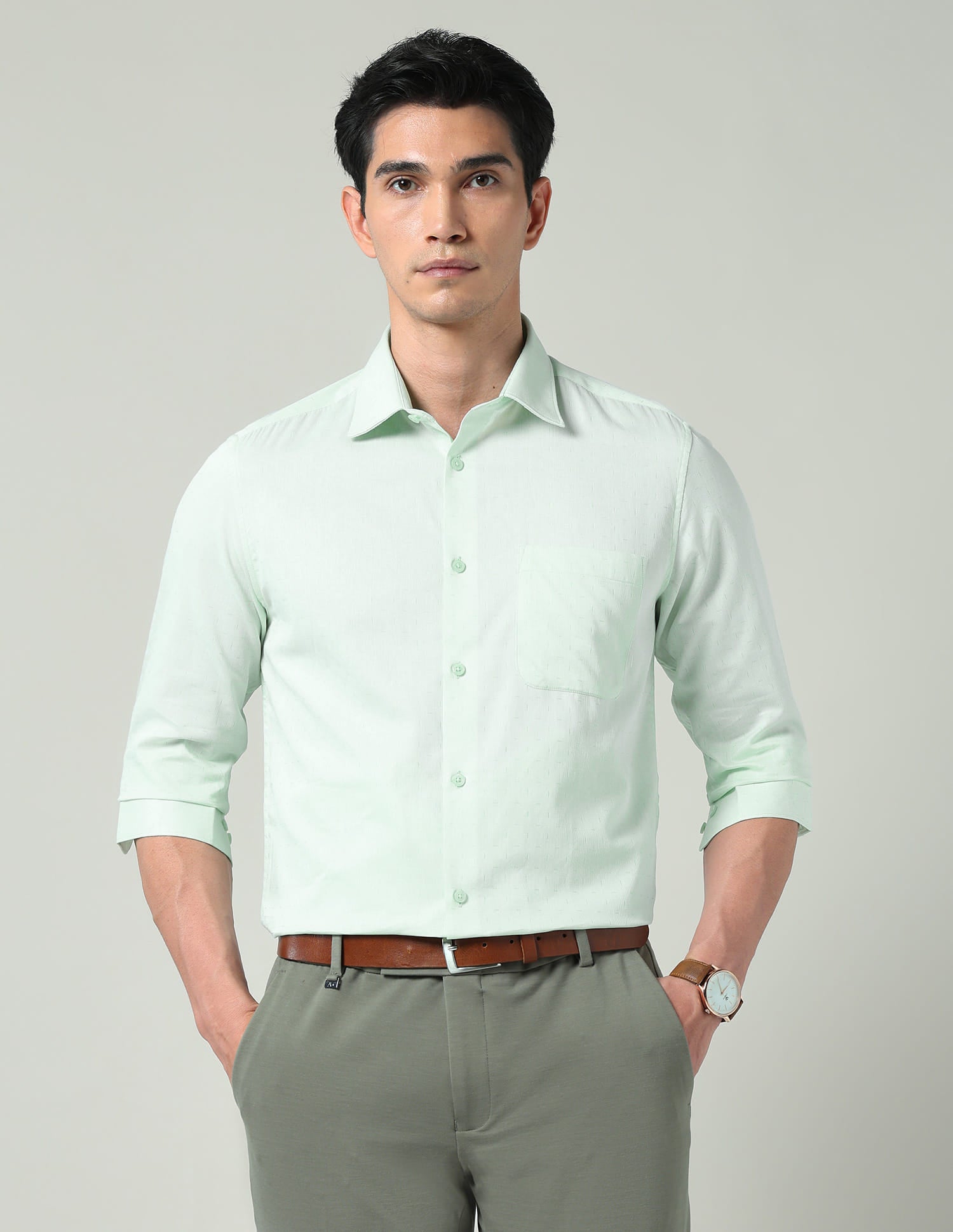 Power Pulse Solid Dobby Regular Fit Shirt