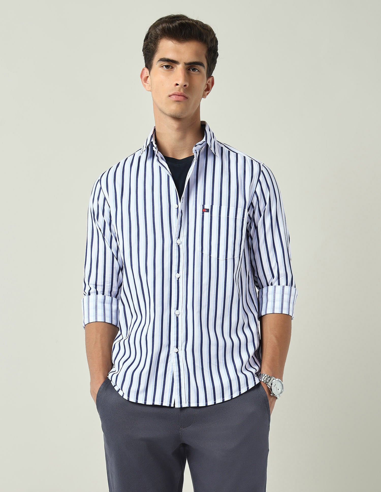Office Staple Vertical Striped Comfort Fit Shirt