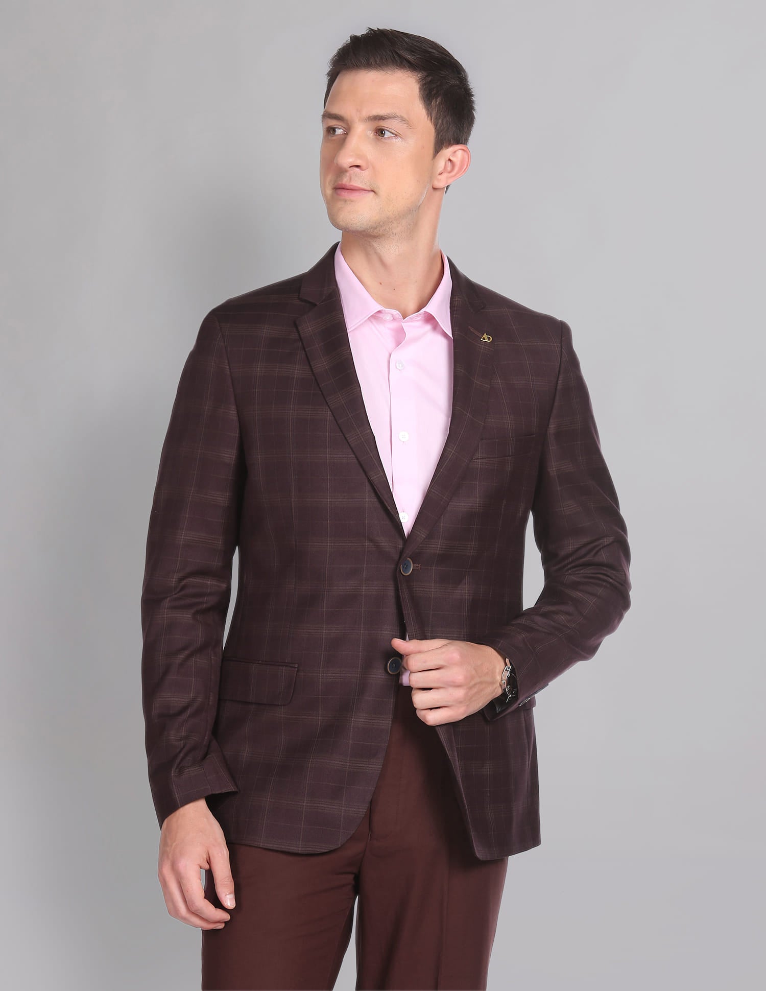 Tartan Check Tailored Regular Fit Blazer