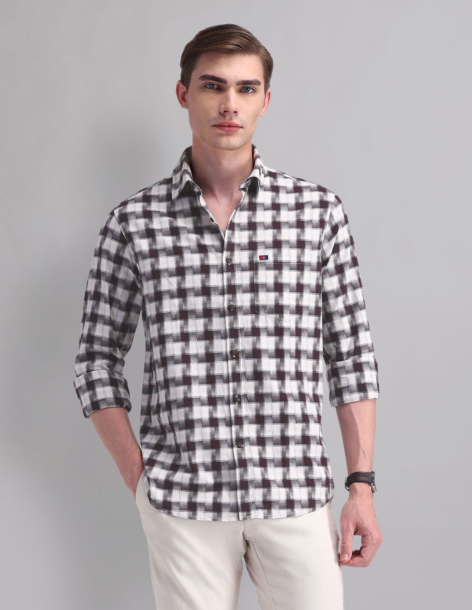 Corporate Sharp Modern Slim Fit Checked Shirt