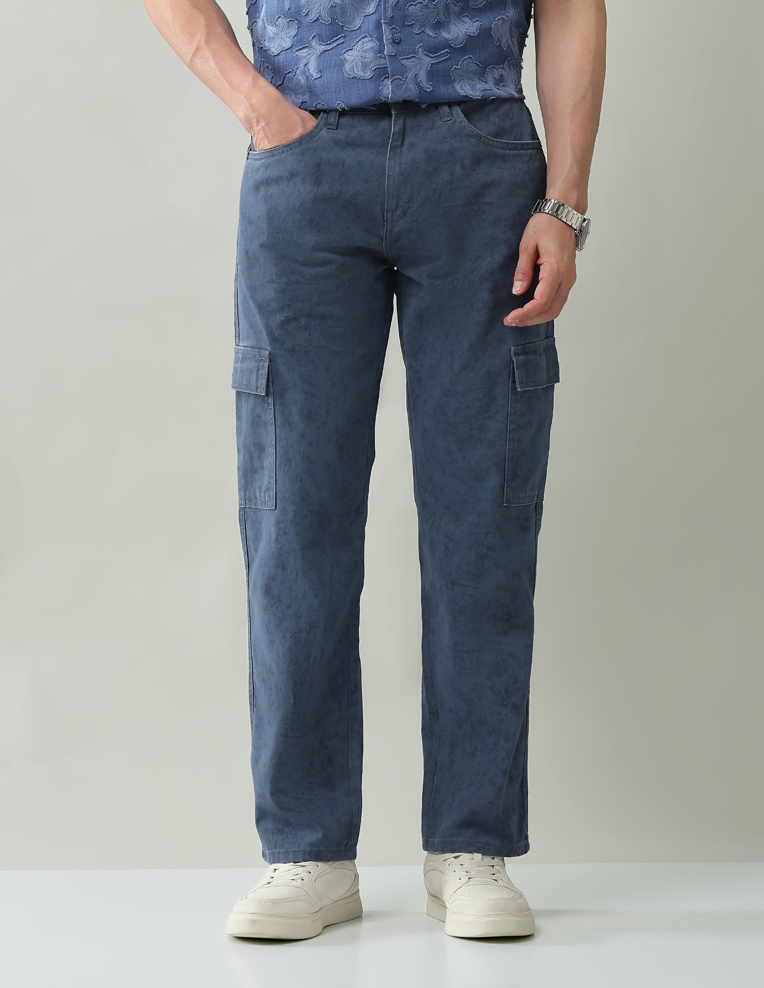 Textured Comfort Fit Cargos
