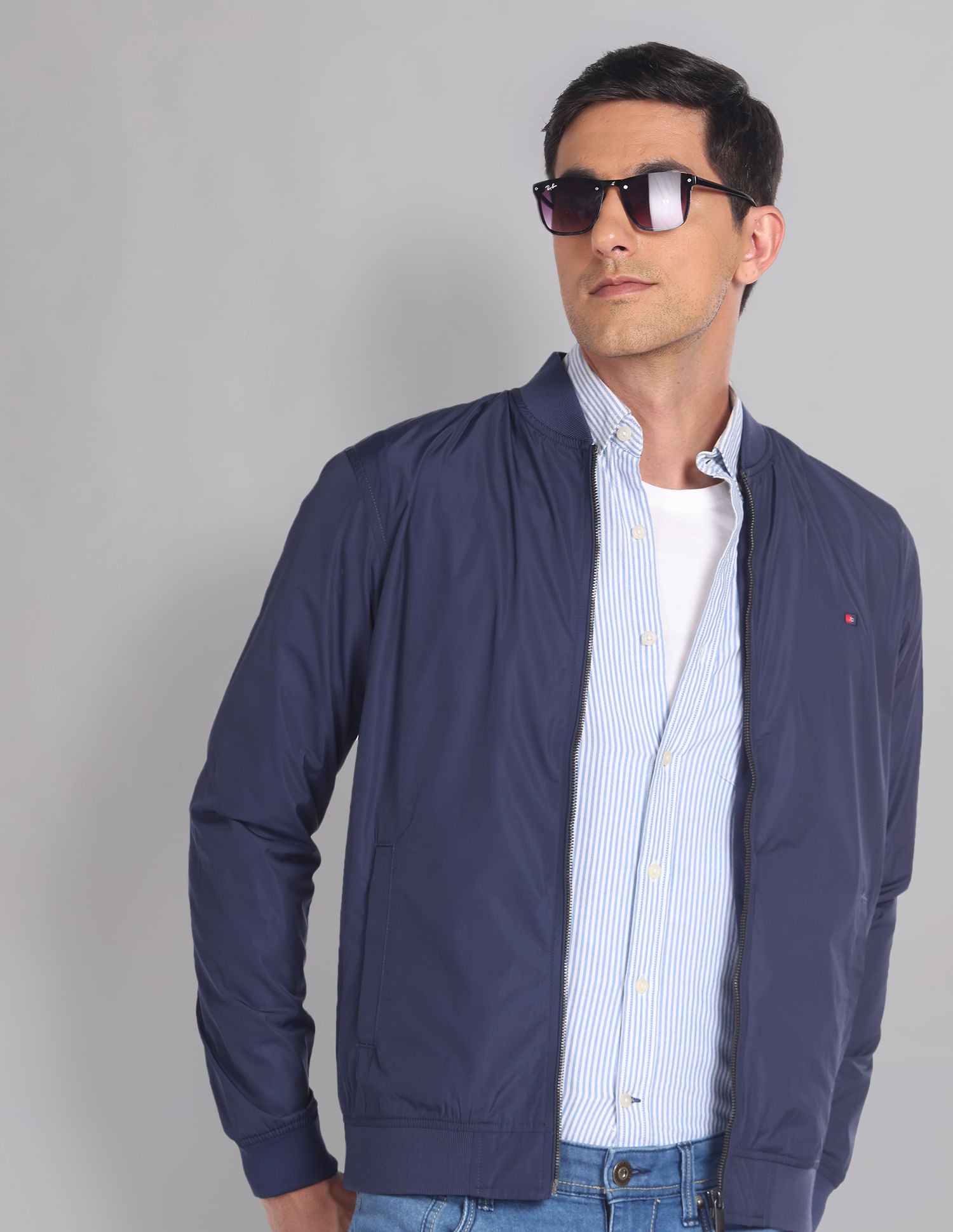Travel Friendly Solid Foldable Bomber Jacket