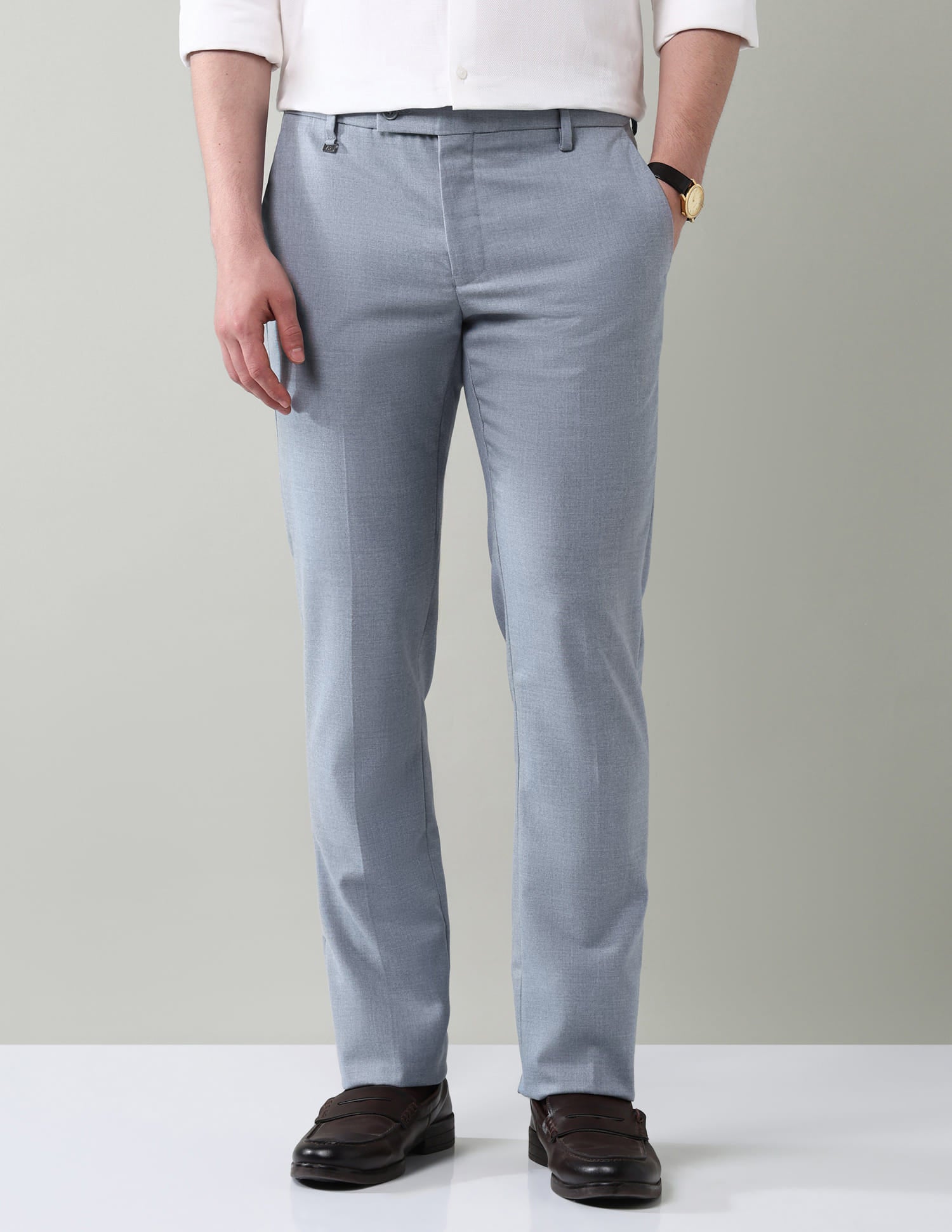 Textured Regular Fit Trousers
