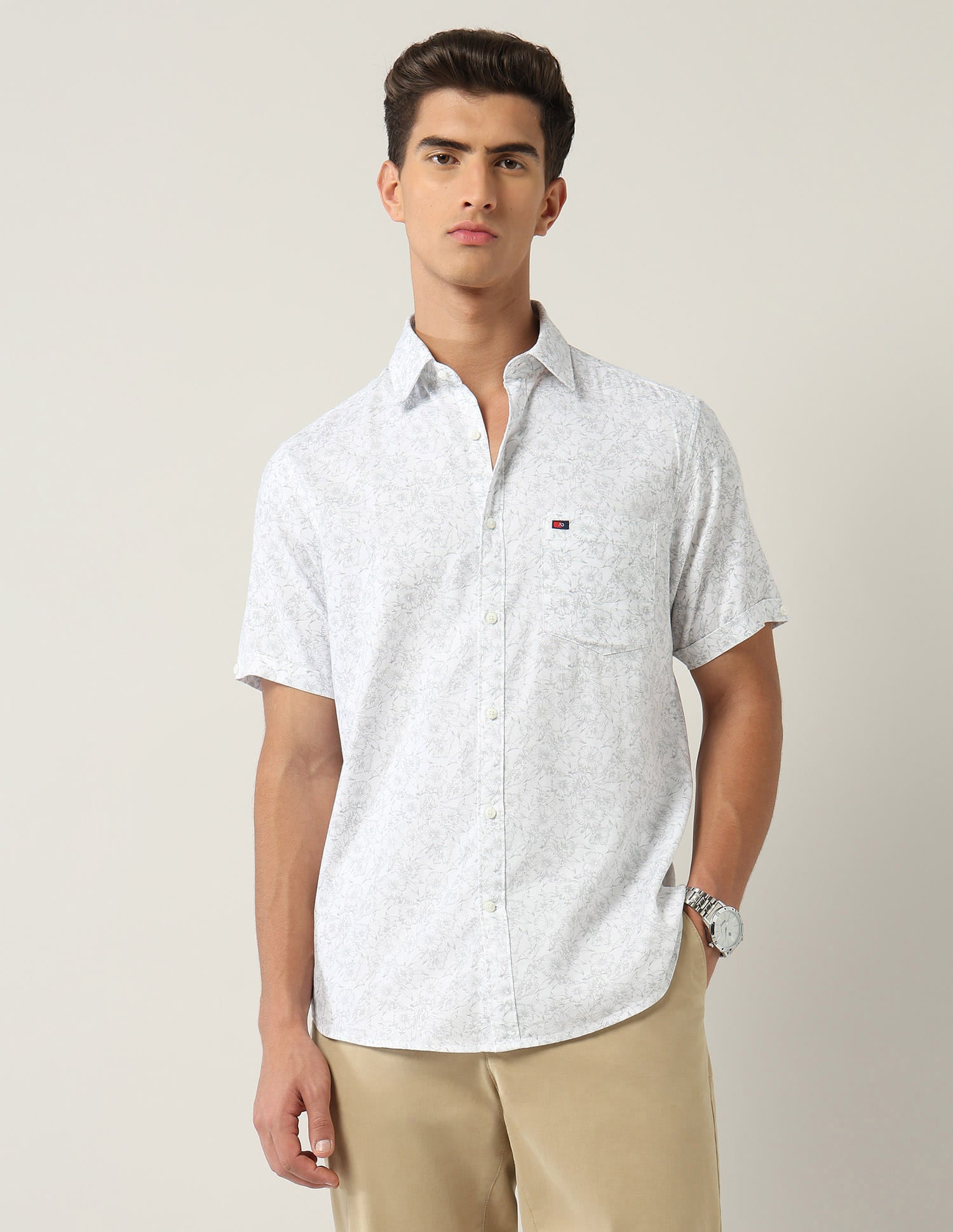 Modern Slim Fit Floral Printed Shirt