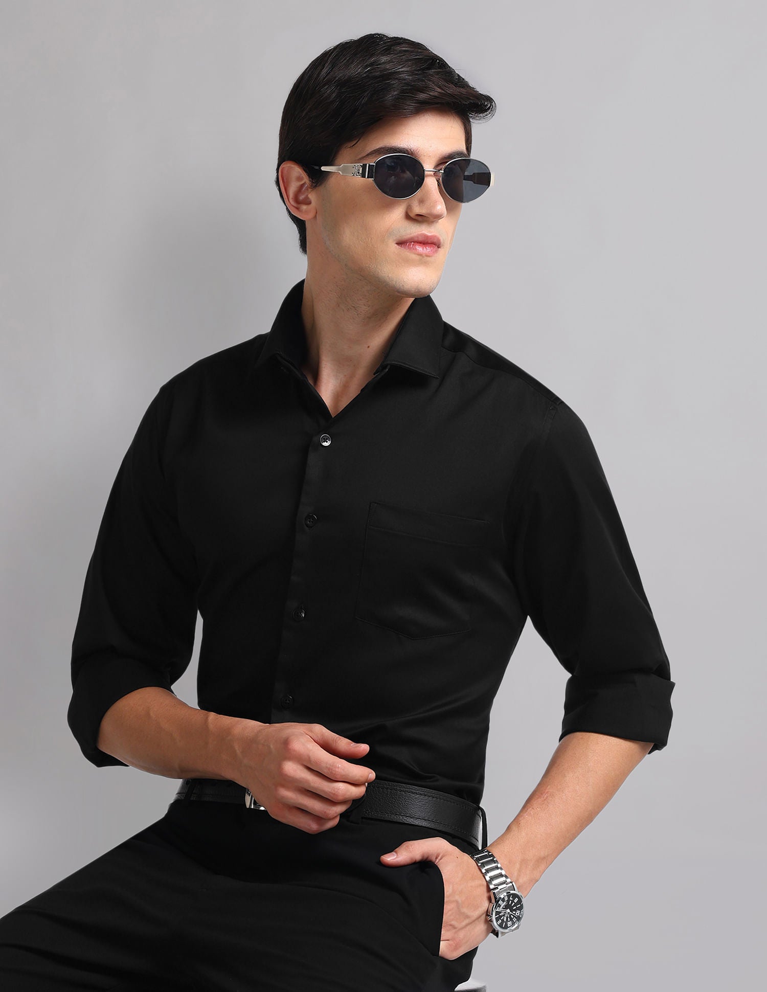 Classic-Coded Convertible 3 Collar Modern Fit Shirt