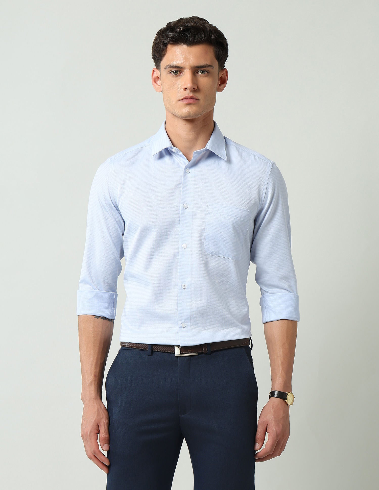 Stylish Textured Regular Fit Shirt