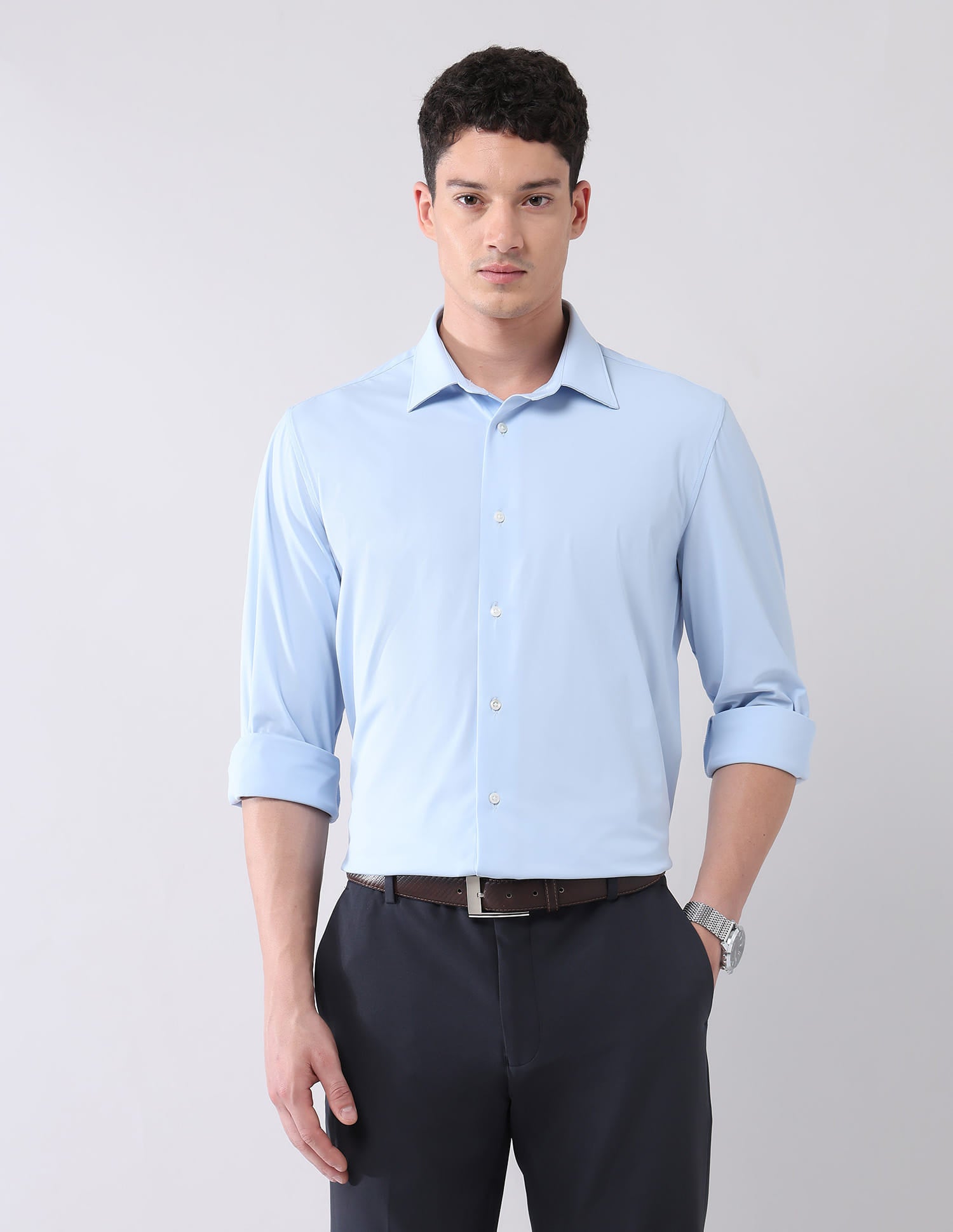 Stylish Hypermove Solid Shirt