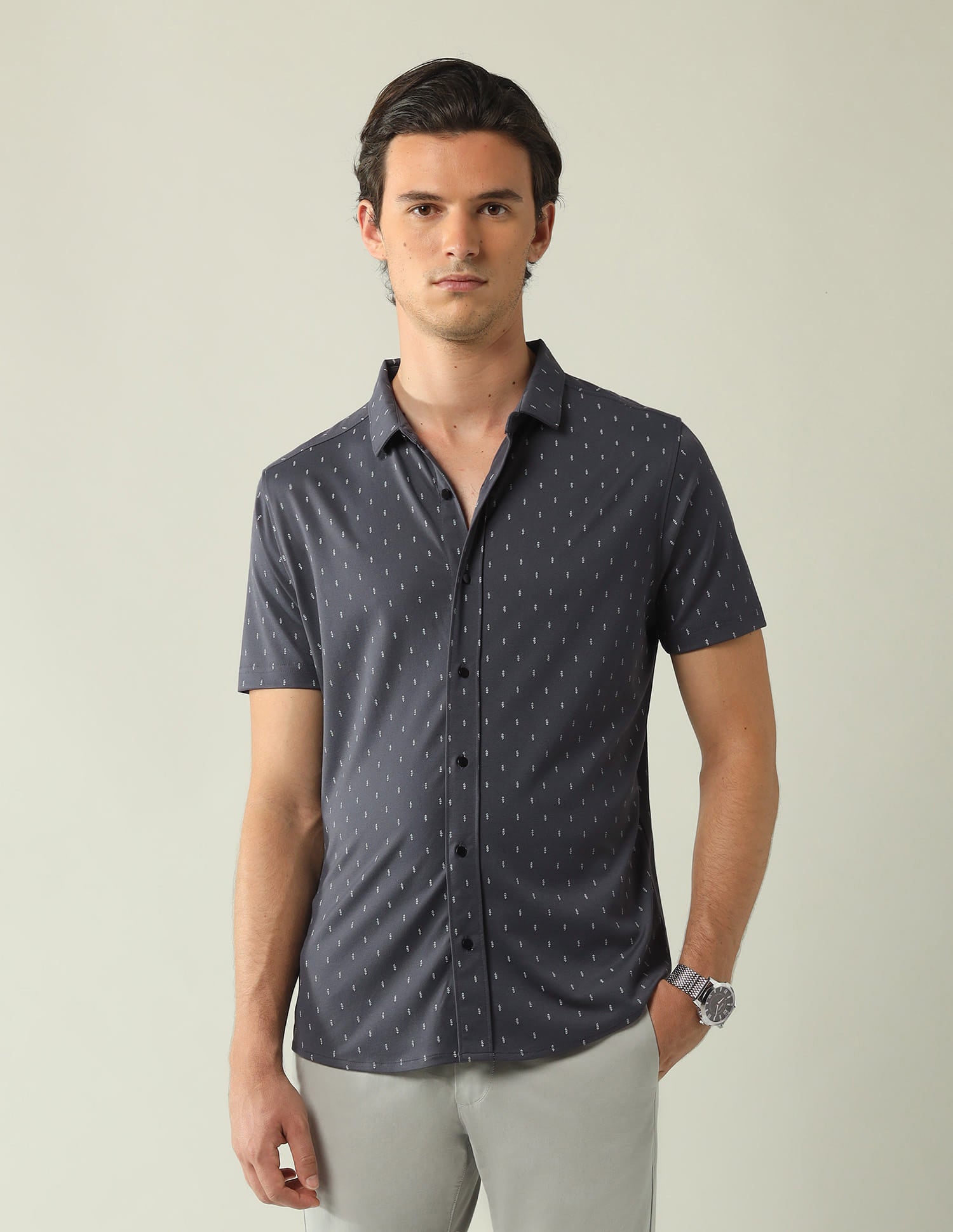 Regular Slim Fit All-Over Printed Shirt